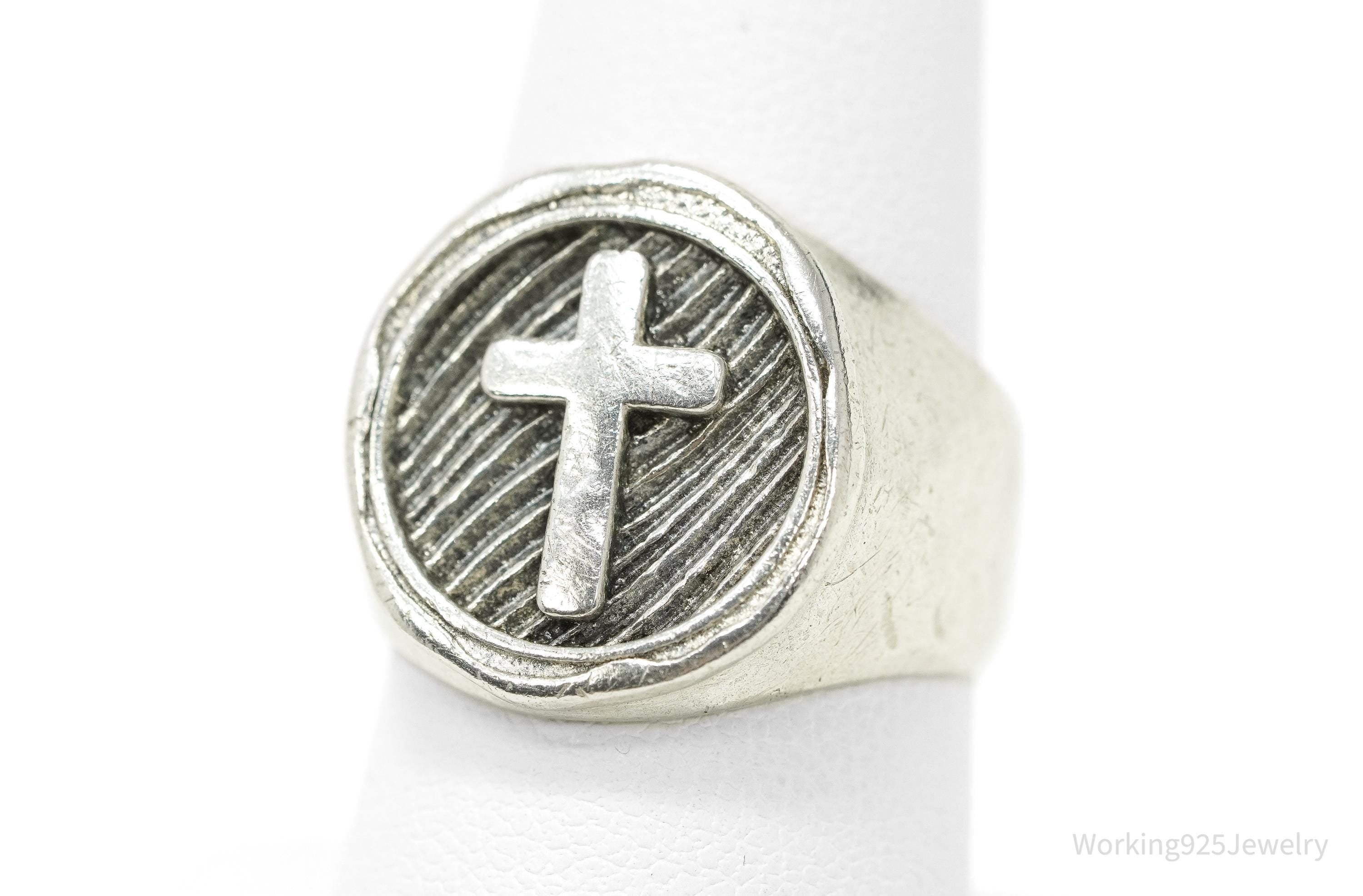 Vintage Paz Sterling Silver Cross Ring - Size 8