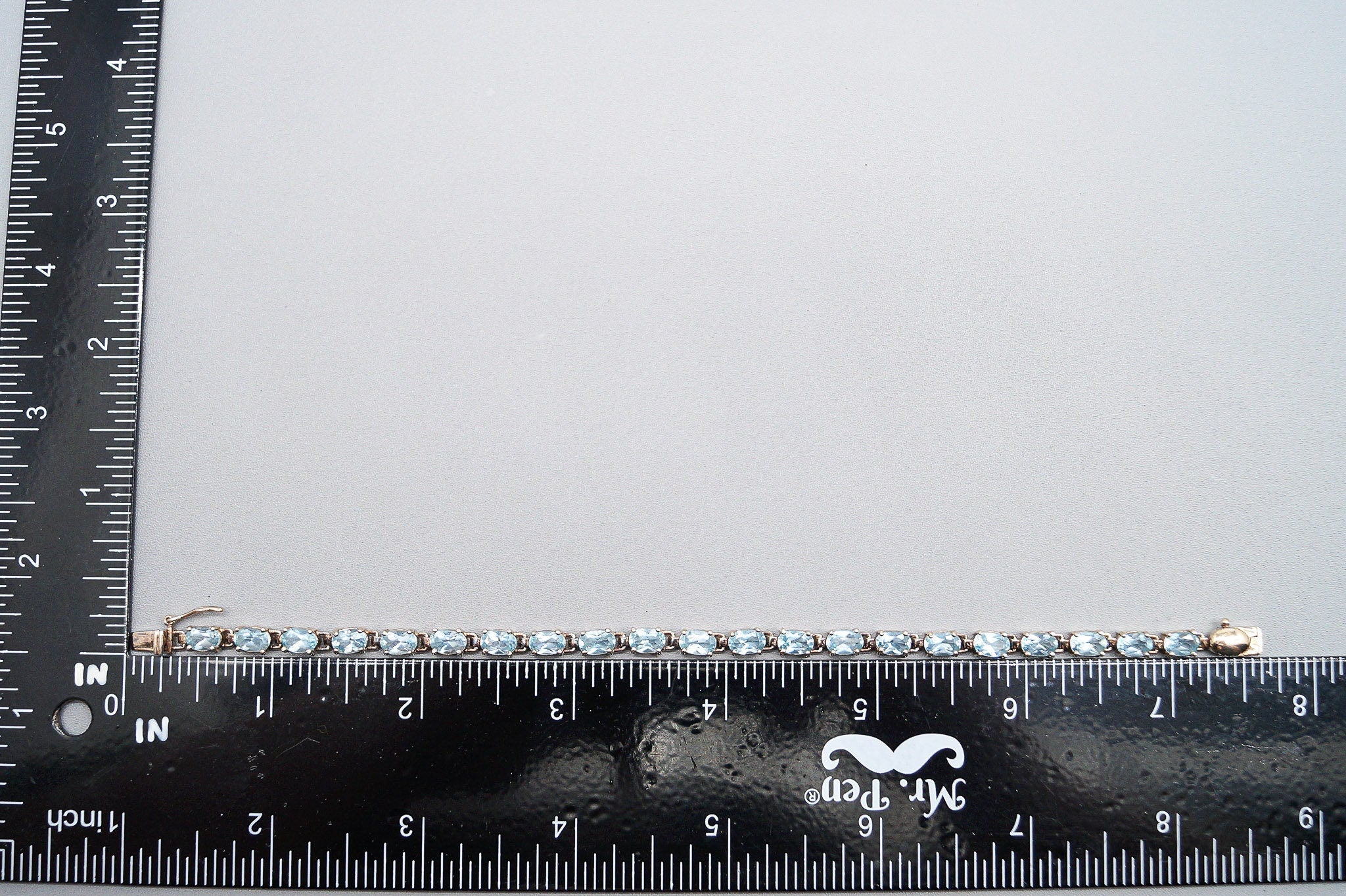 Vintage Ross Simons Blue Topaz 18K Gold Over Sterling Silver Bracelet