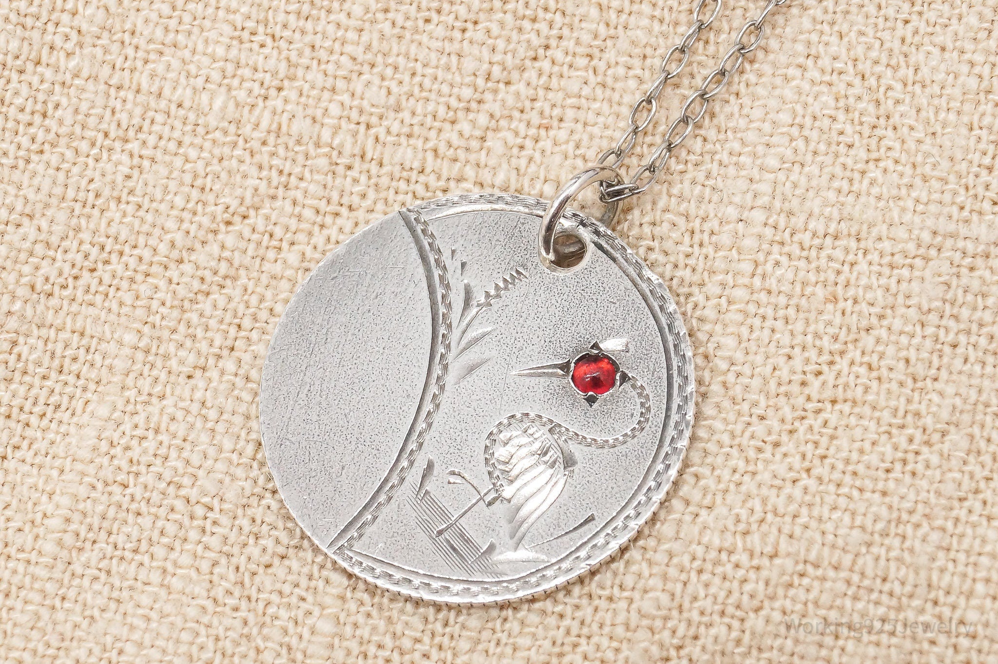 Antique Vintage 1874 Seated Liberty Dime Coin Sterling Silver Chain Necklace - 20"