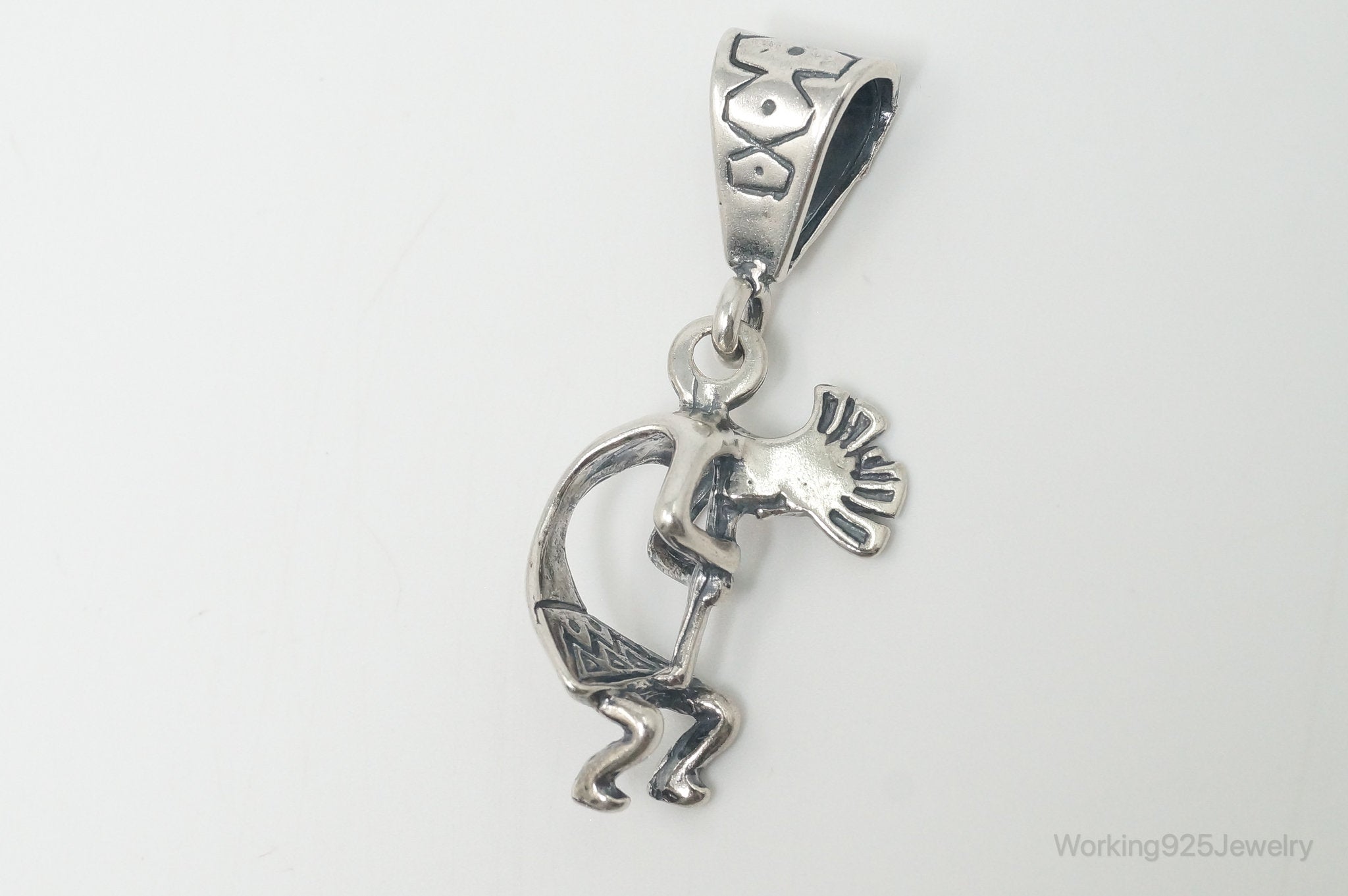 Vintage Native American Dancing Kokopelli Sterling Silver Pendant