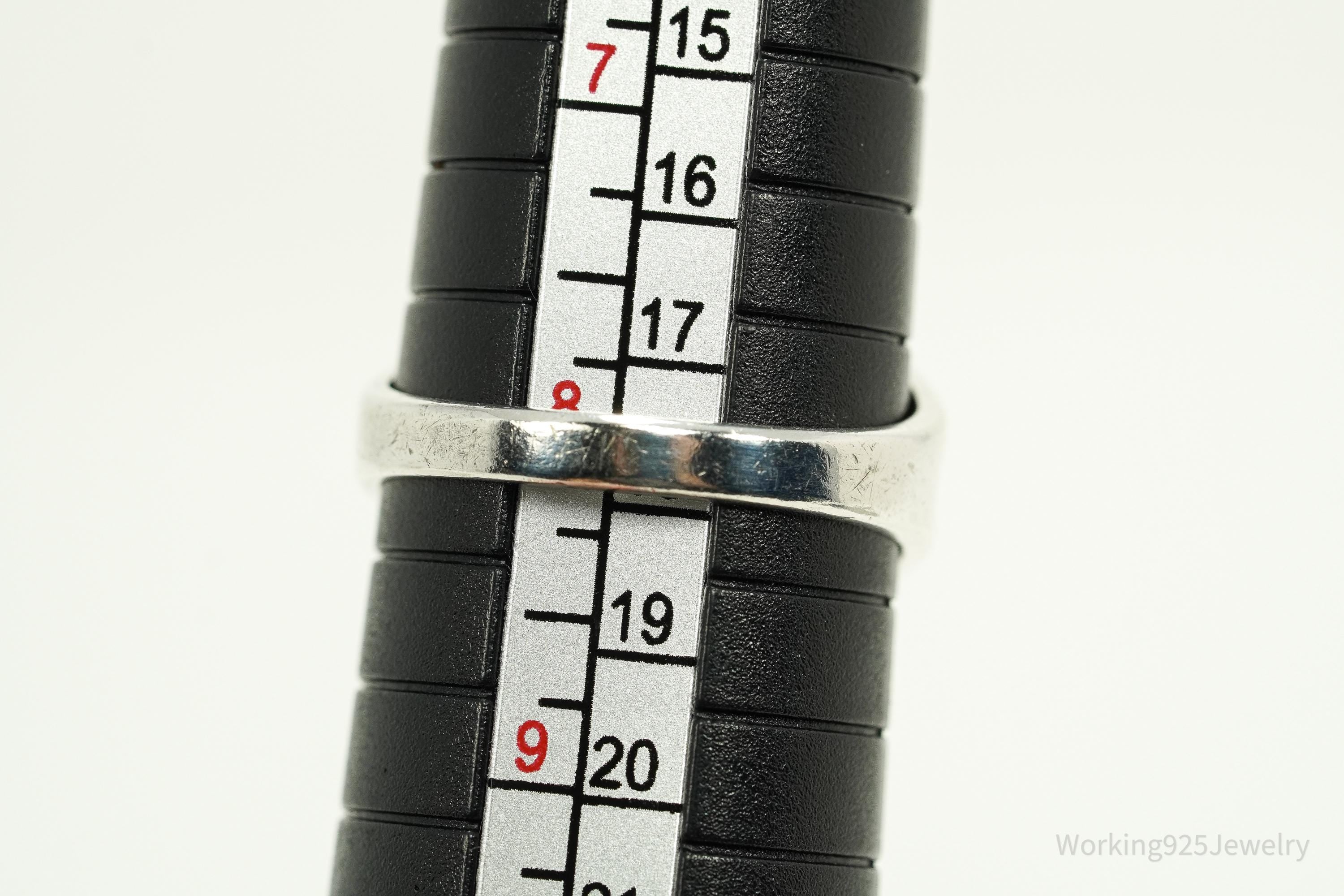 Vintage WMCO Turquoise ThunderBird Design Sterling Silver Ring - Size 8