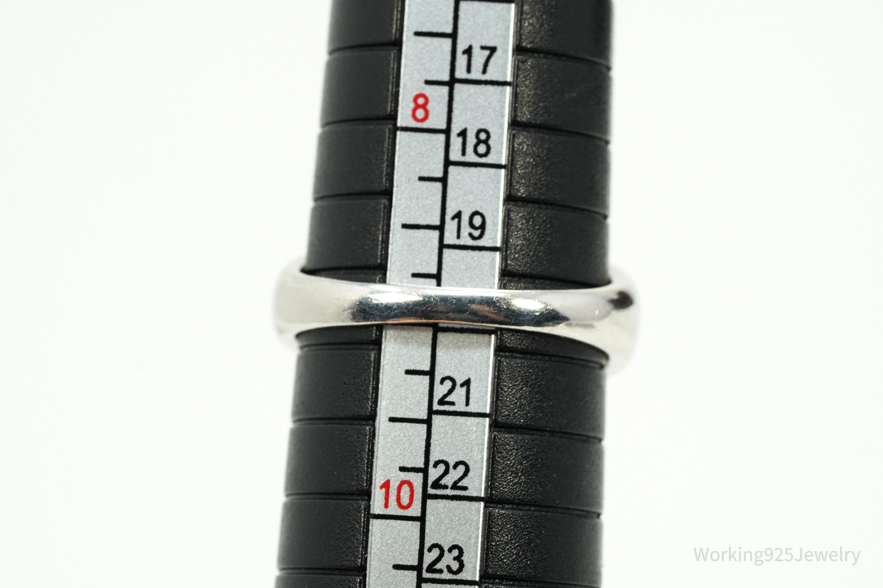 Vintage MEDA Large Cubic Zirconia Sterling Silver Ring Size 9