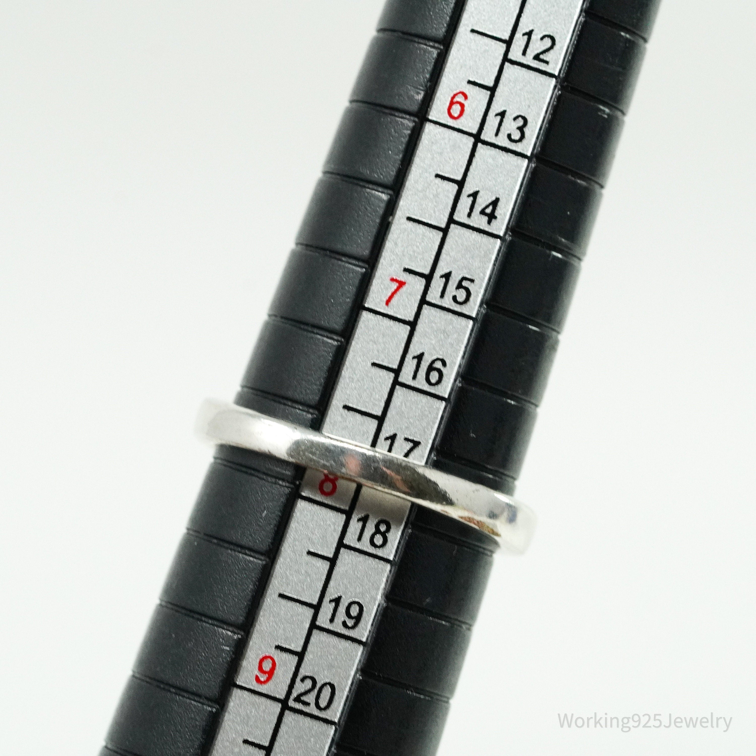 Vintage Garnet Cubic Zirconia Sterling Silver Ring - Size 7.75