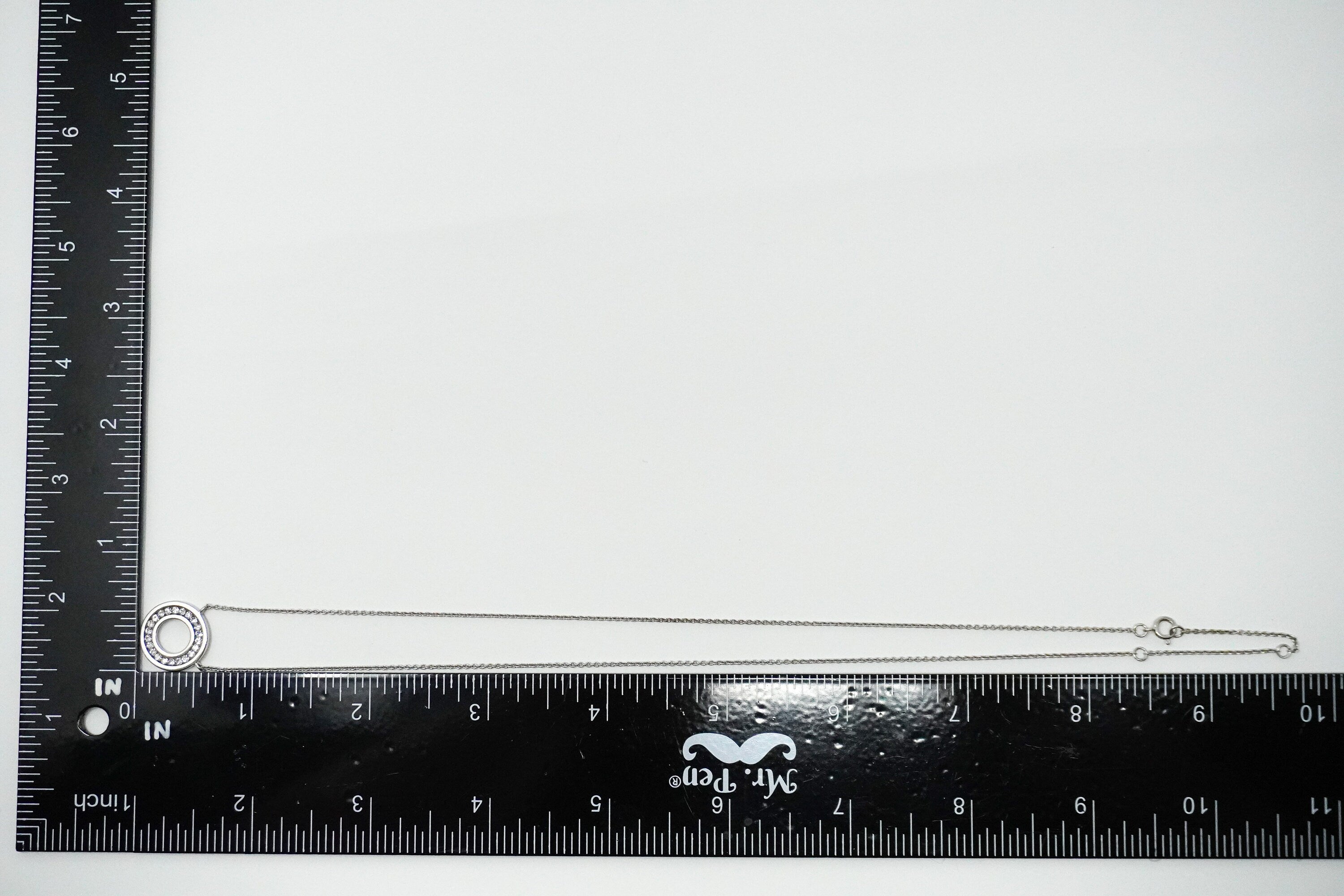 Vintage Cubic Zirconia Halo Sterling Silver Necklace 18"