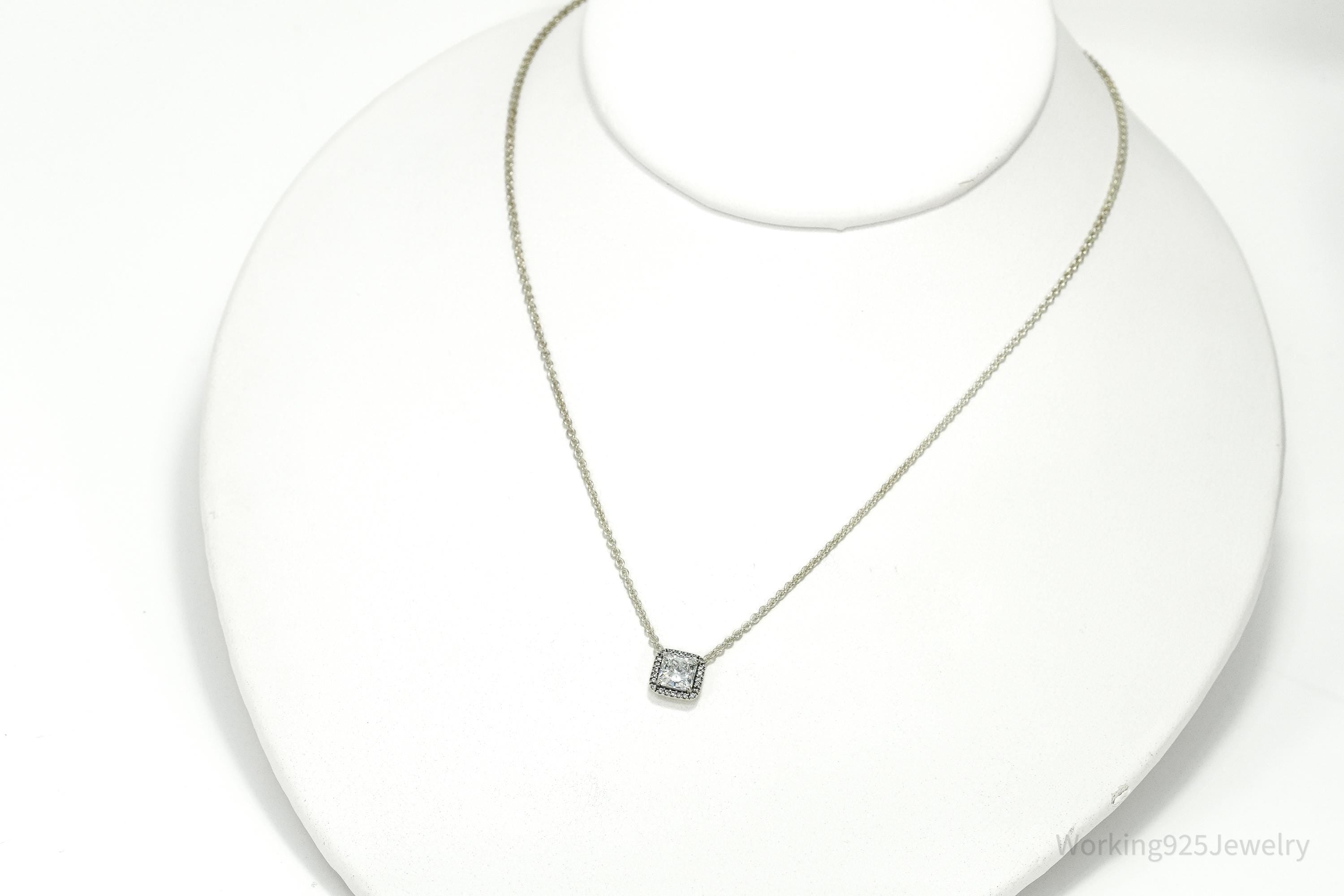 Designer Pandora Cubic Zirconia Sterling Silver Necklace - 19"