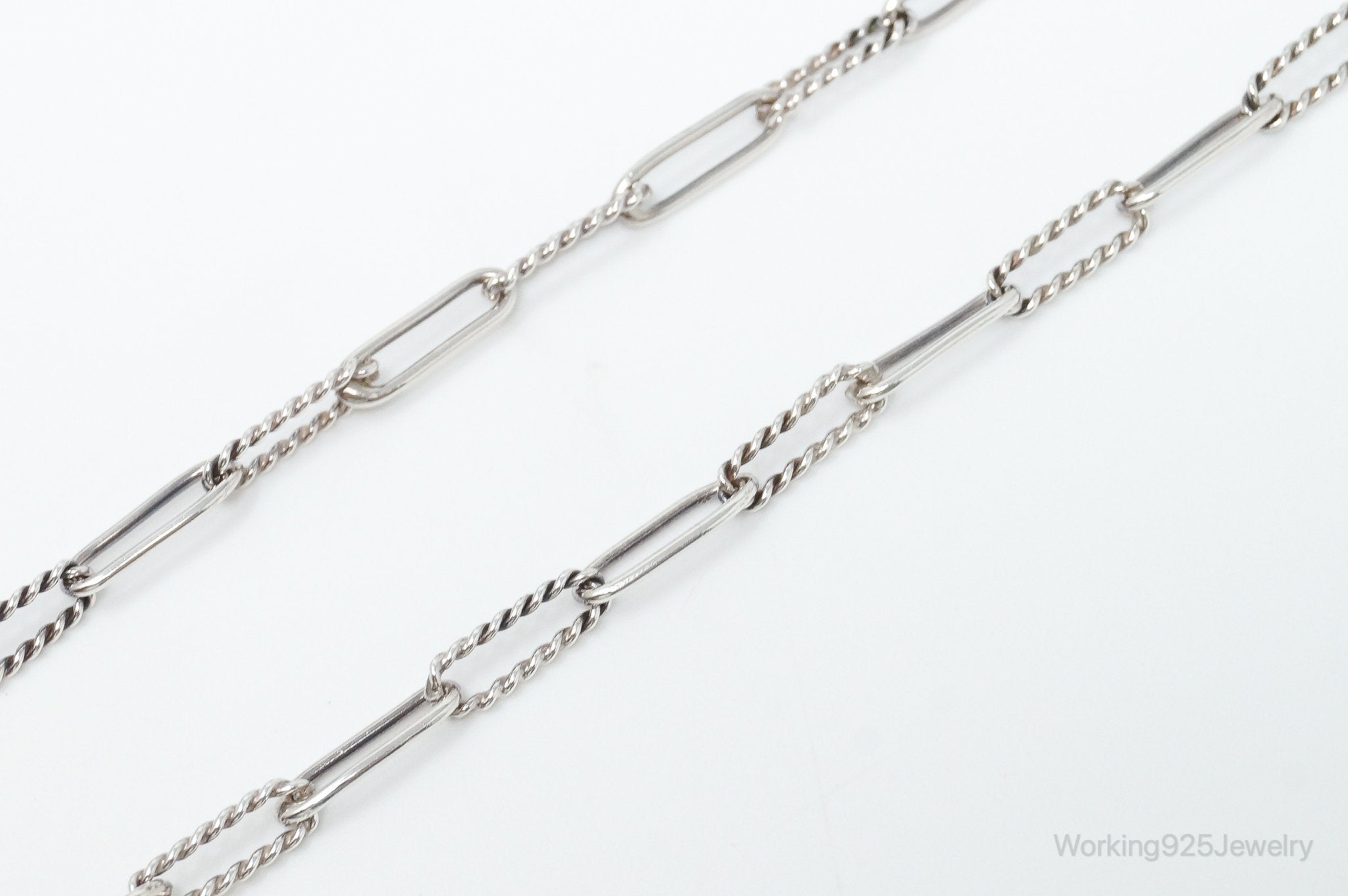 Vintage Modernist Link Sterling Silver Chain Necklace