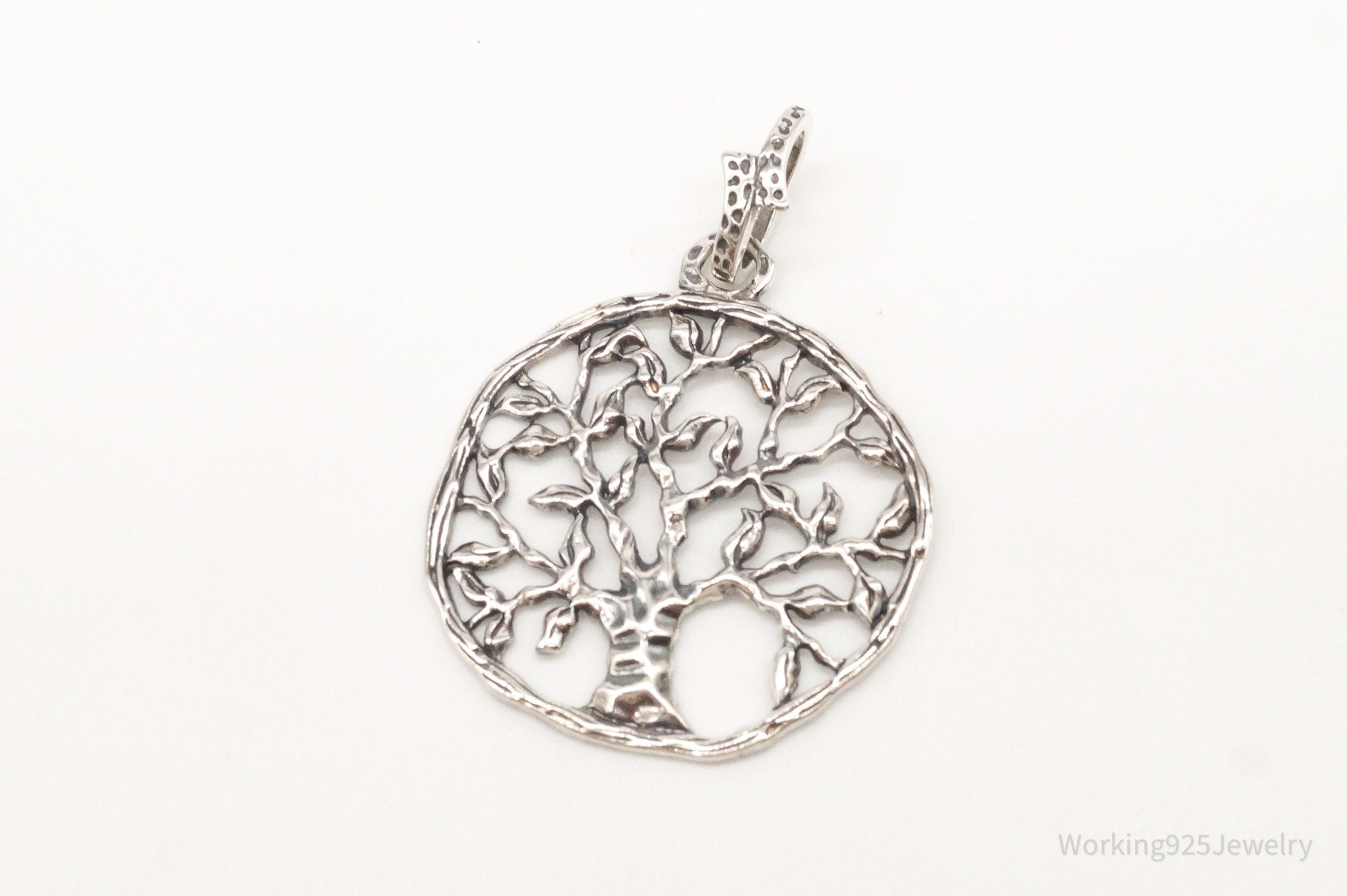 Vintage Tree Openwork Sterling Silver Pendant