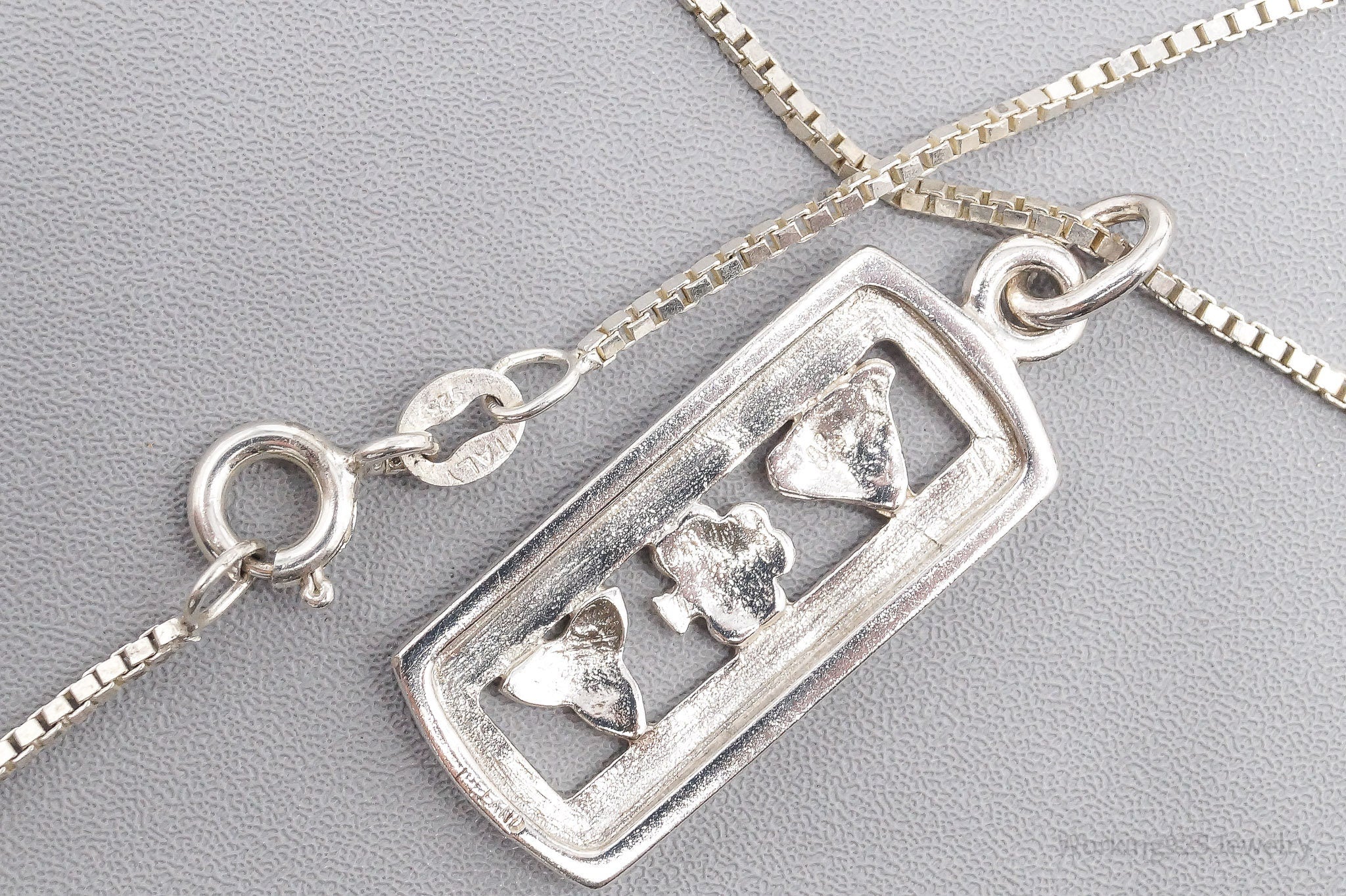 Vintage Irish Symbols Sterling Silver Necklace - 18"