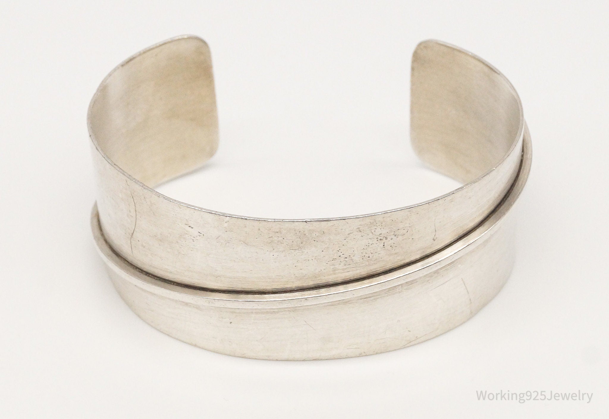 Vintage Modernist Designer Otto Robert Bade Sterling Silver Cuff Bracelet