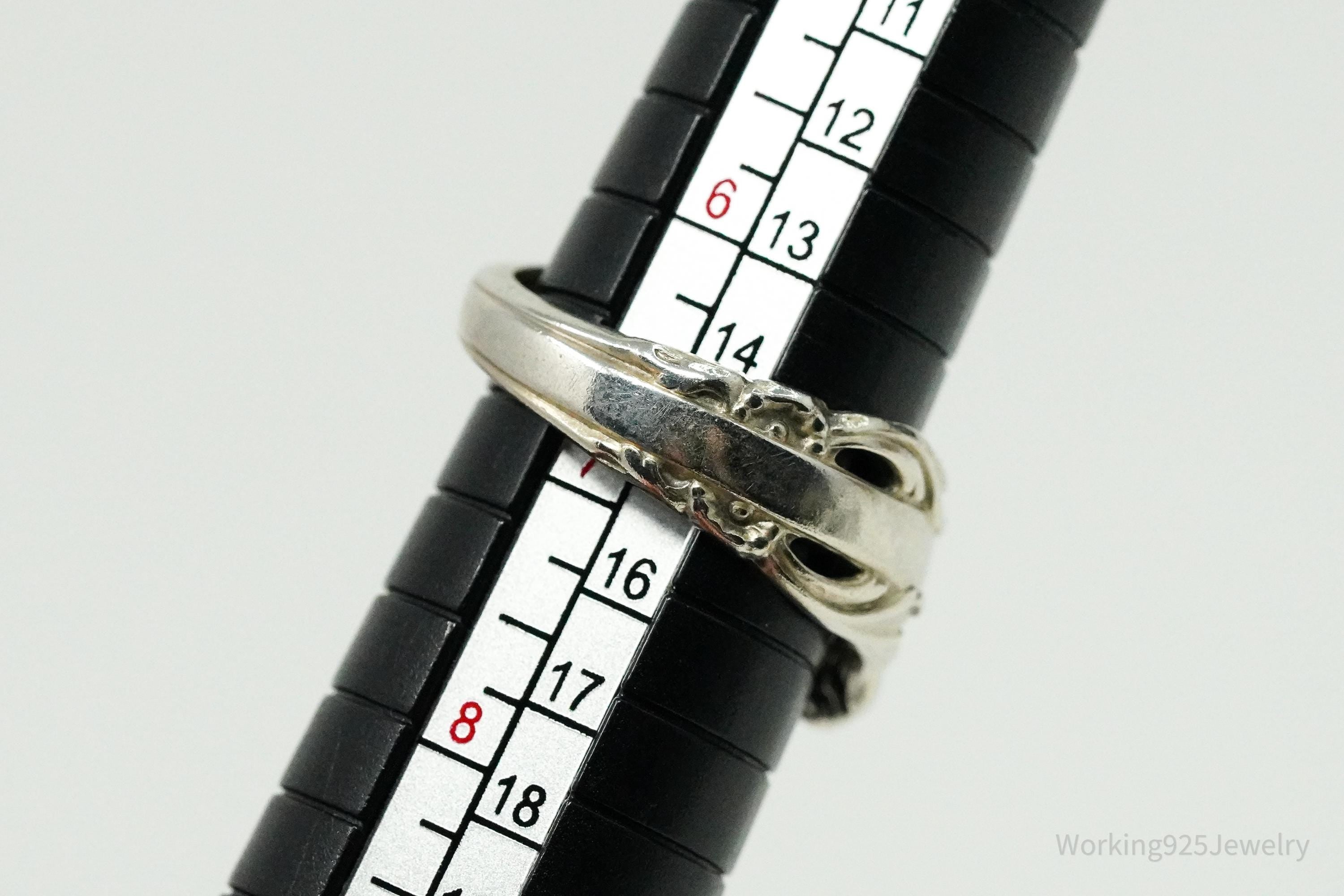 Antique Reed & Barton Repousse Sterling Silver Spoon Ring Size 6.75