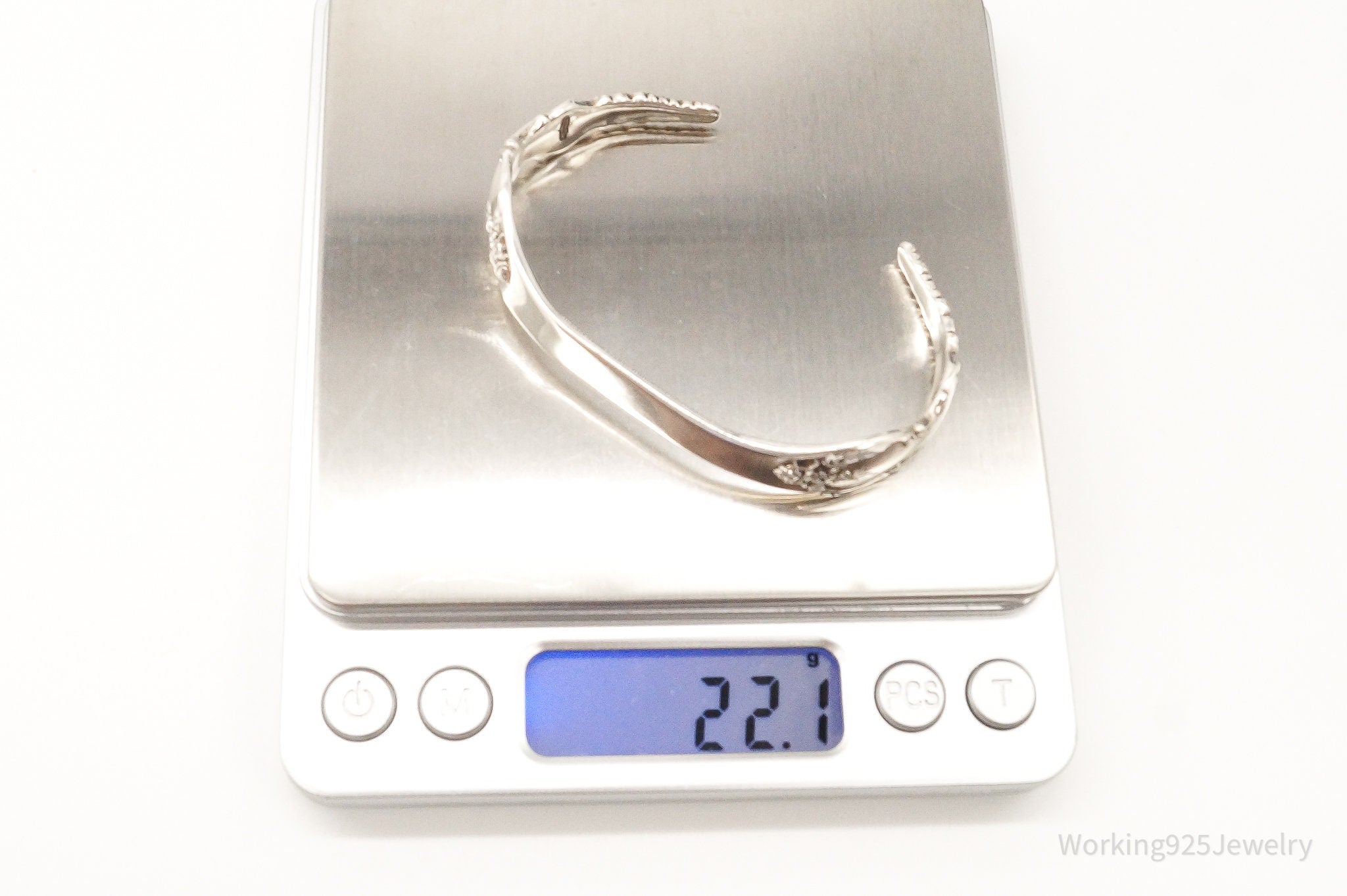 Antique Initials Name Plate International Sterling Silver Cuff Bracelet