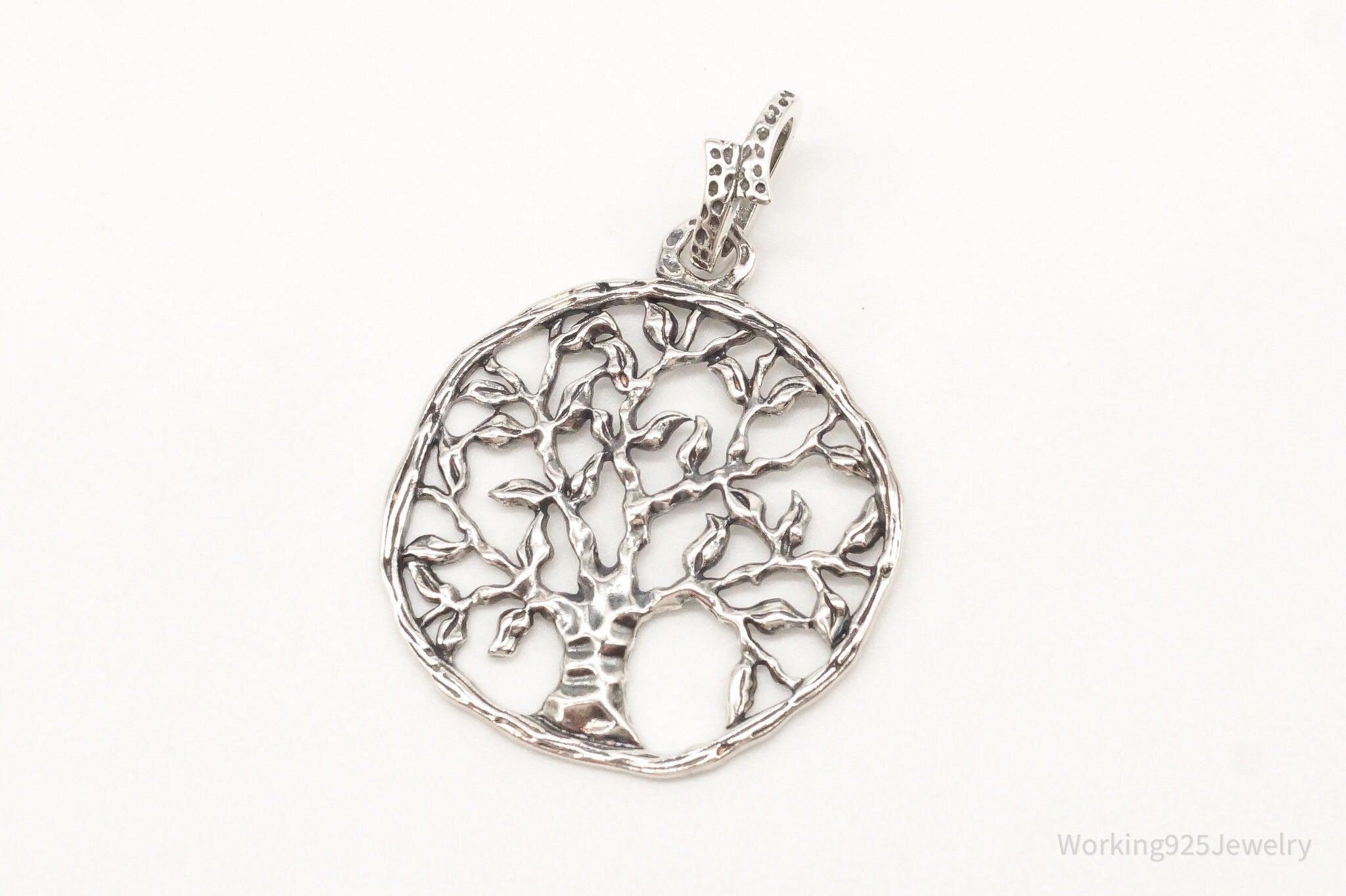 Vintage Tree Openwork Sterling Silver Pendant