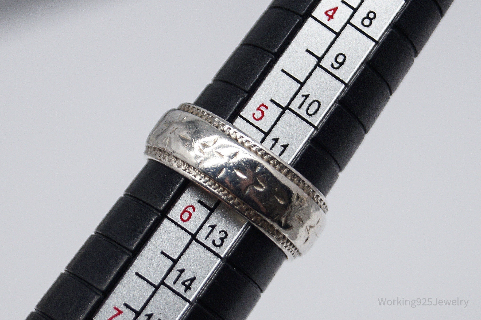 Antique Sterling Silver Band Ring - Size 5.5