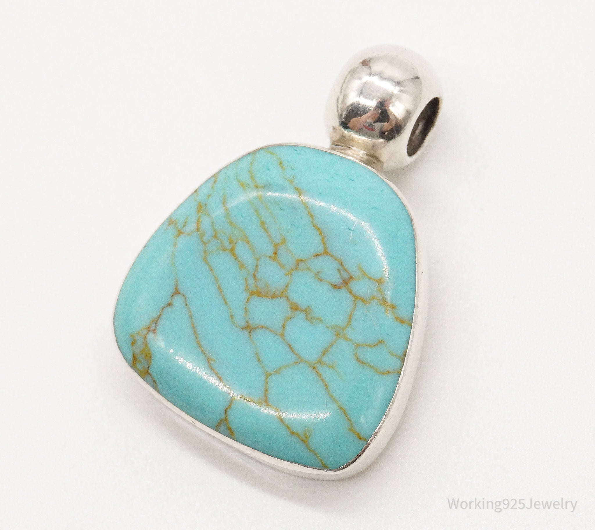 Vintage Mexico Turquoise Southwestern Sterling Silver Pendant