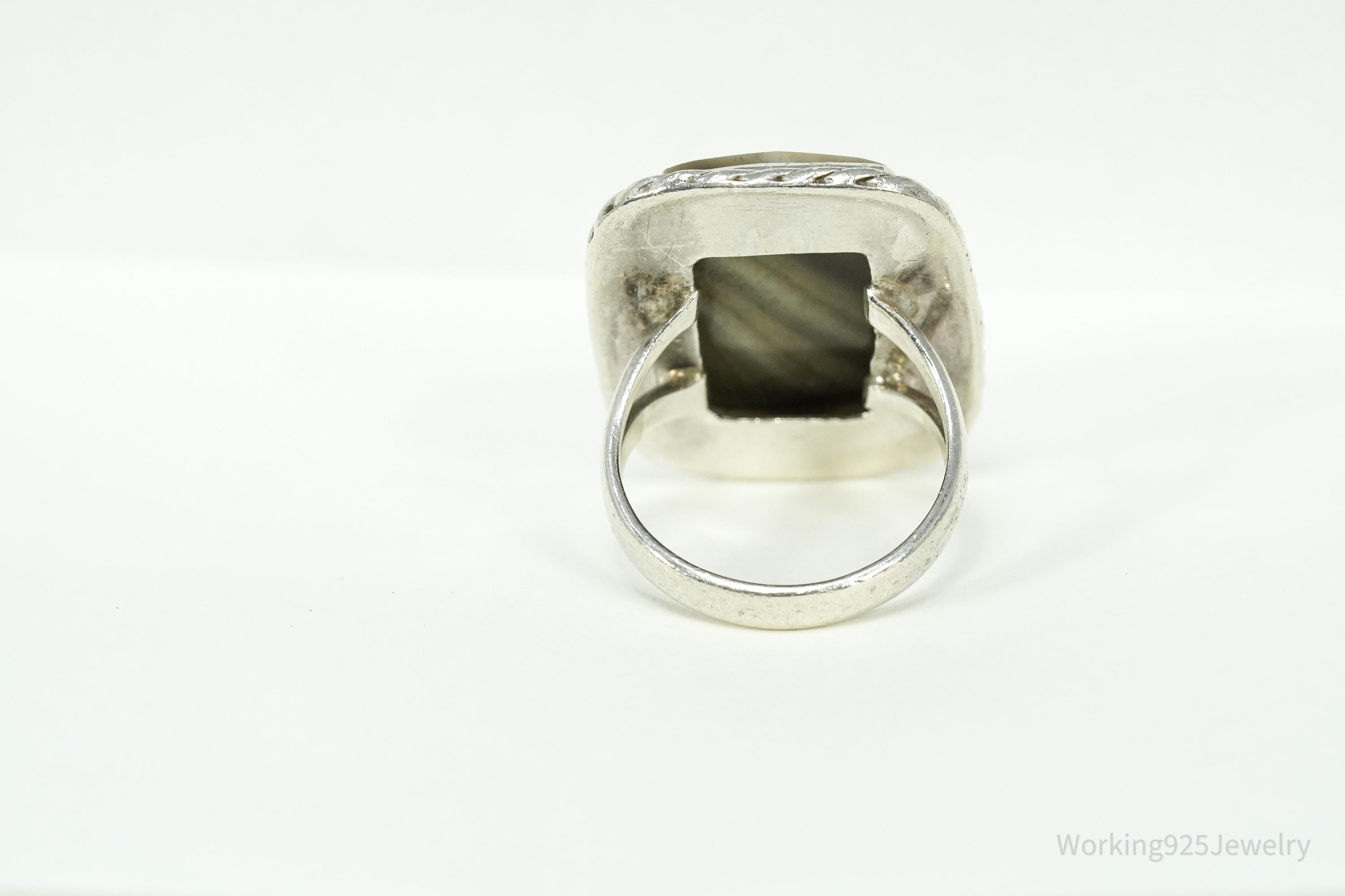 Vintage Lace Gemstone Sterling Silver Ring - Size 7