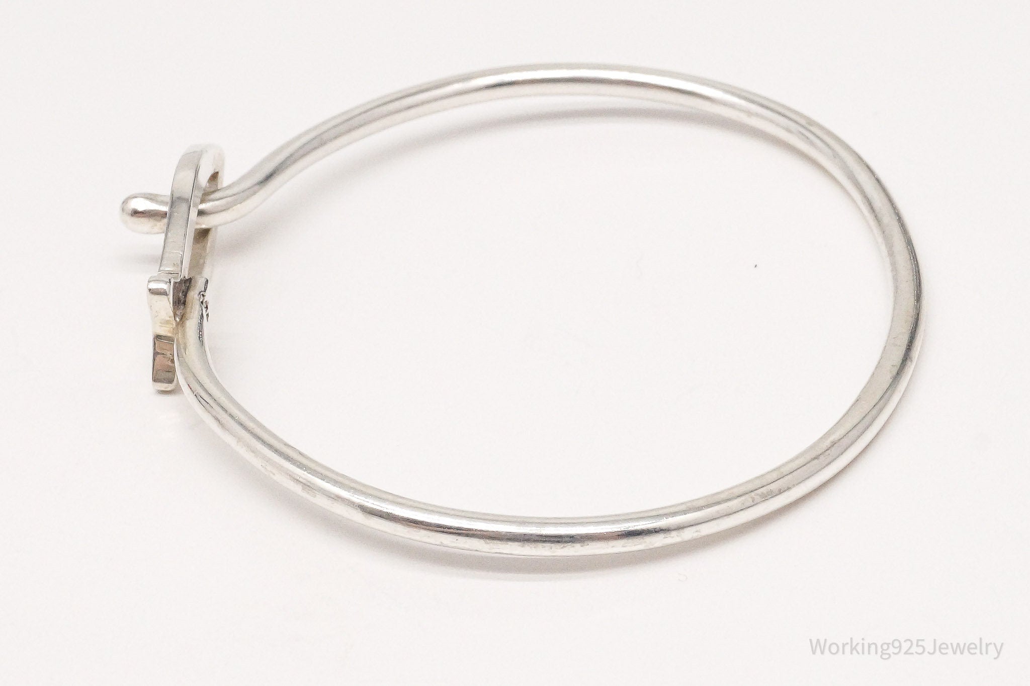 Vintage Fish Sterling Silver Pressure Hook Clasp Bracelet