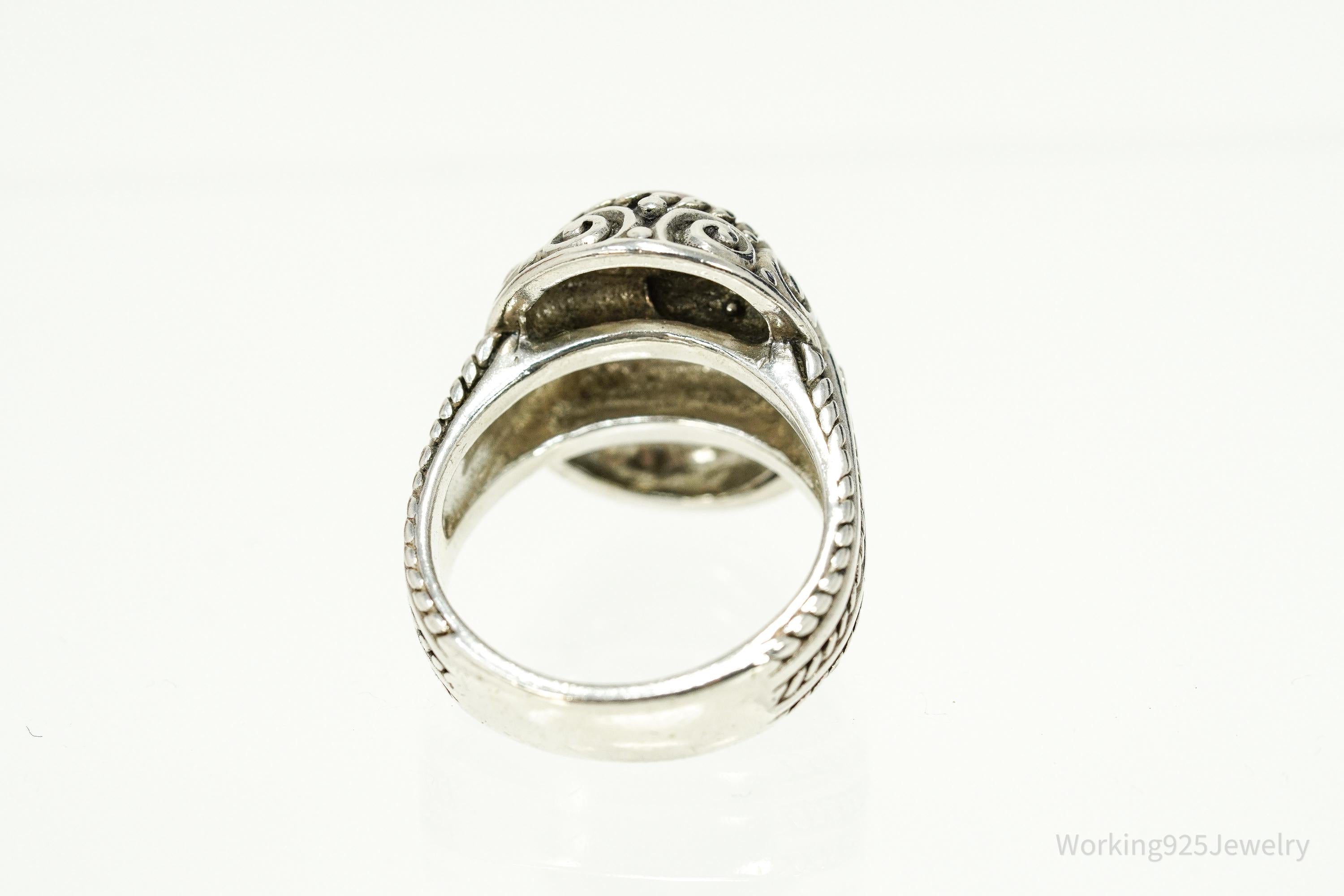 Vintage Native Carolyn Pollack Rhodonite Sterling Silver Ring - Size 8