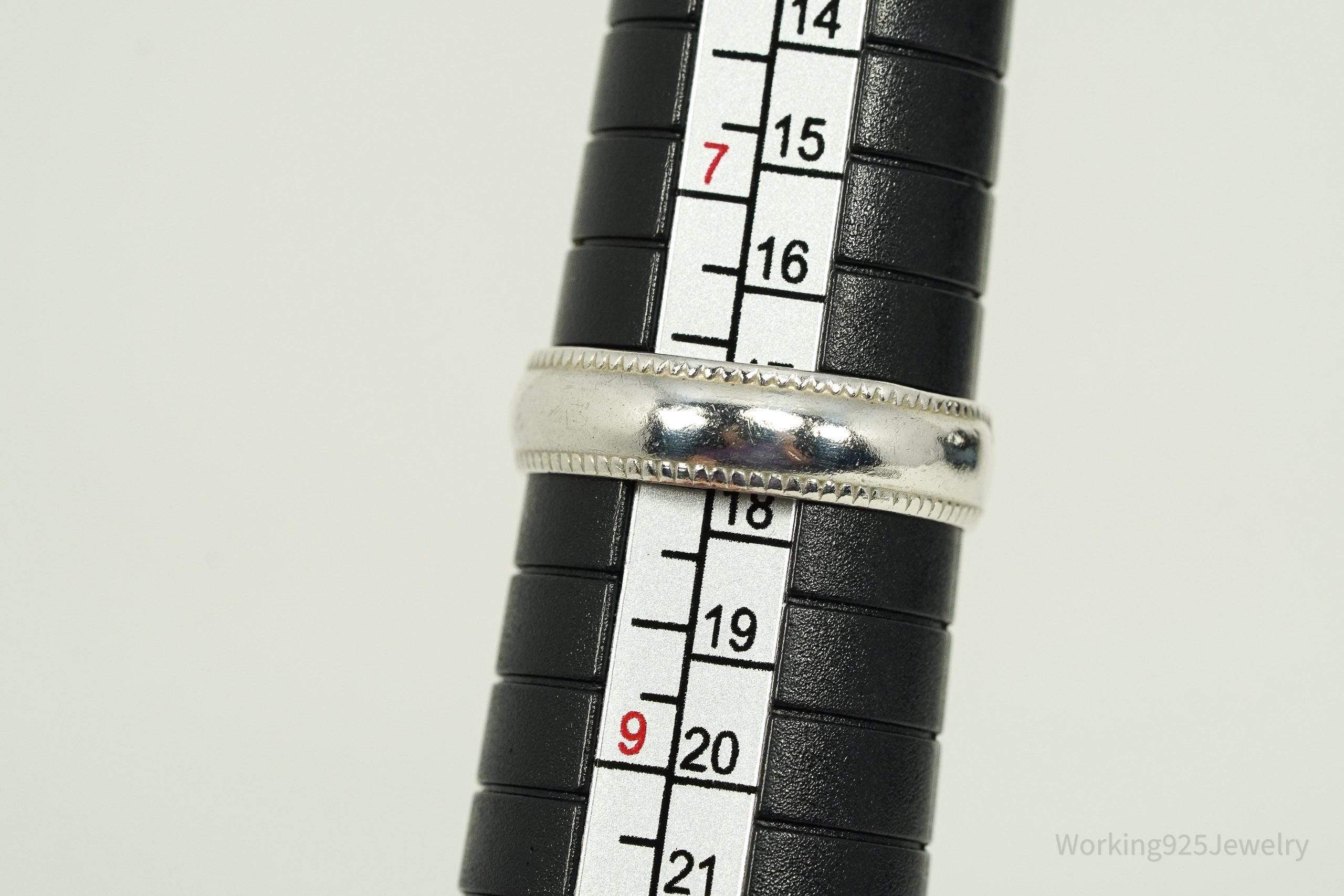 Vintage Western Style Sterling Silver Stacker Ring - Size 8