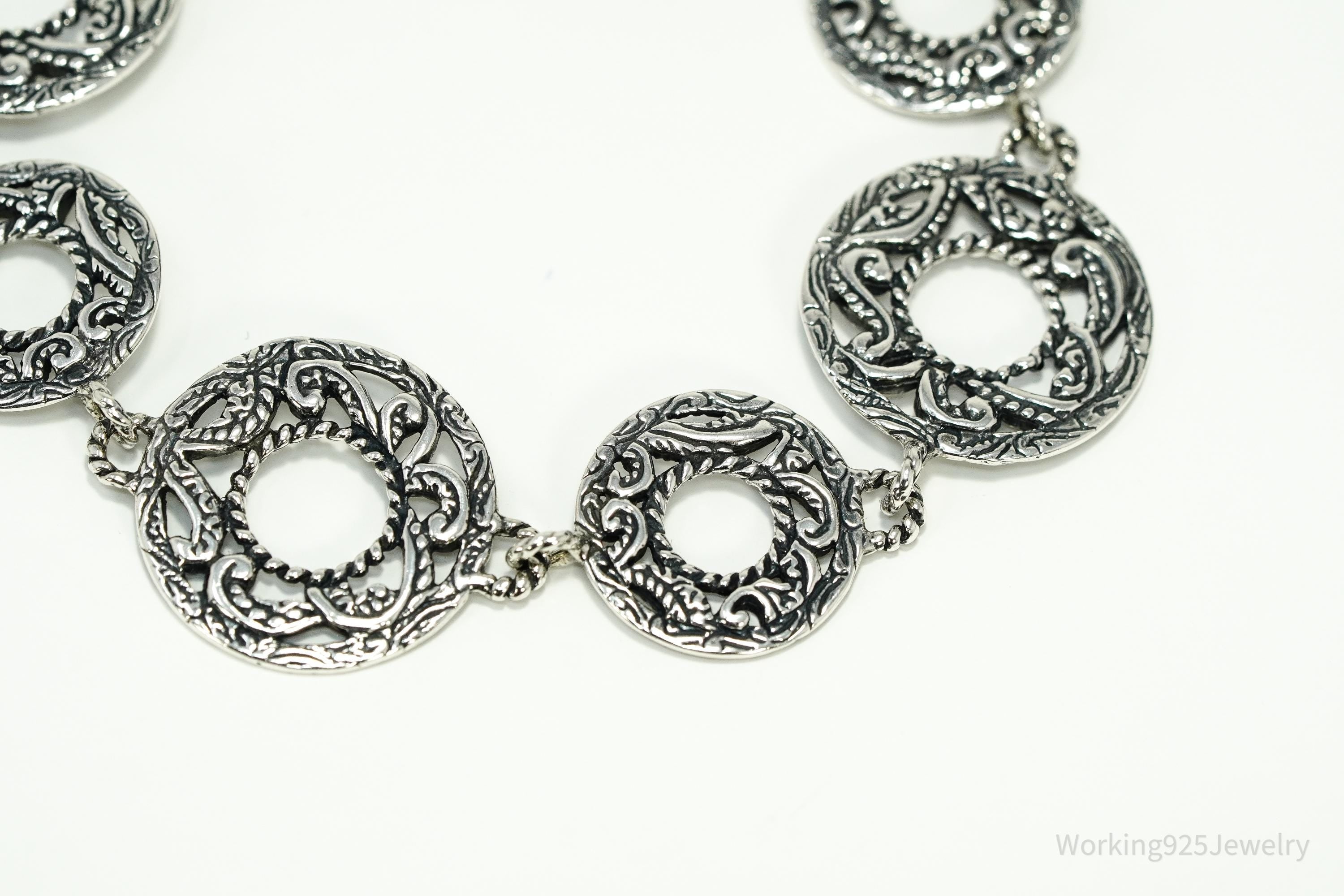 Vintage Native Carolyn Pollack Relios Sterling Silver Bracelet 9"