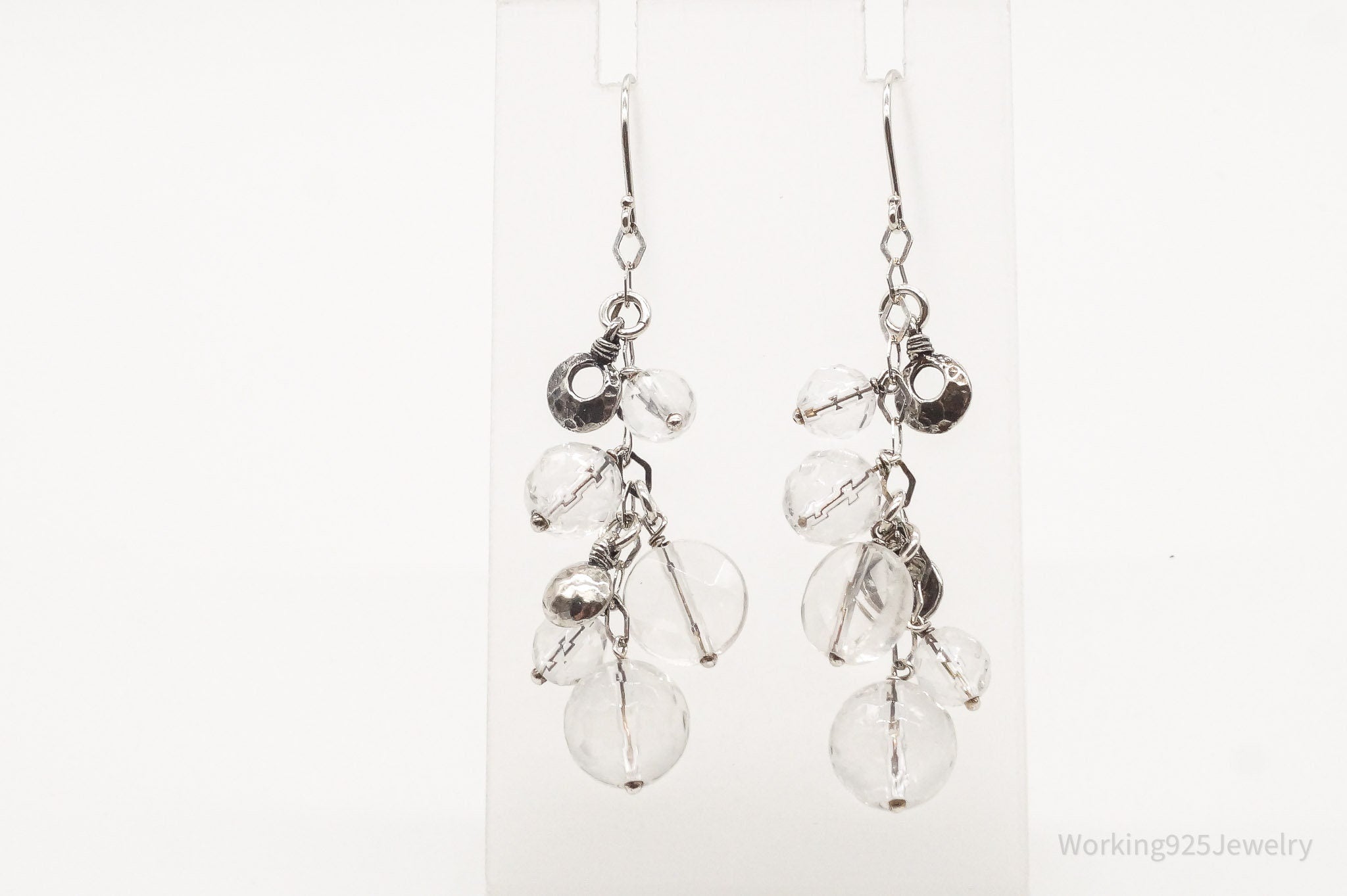 Vintage Crystal Quartz Sterling Silver Earrings