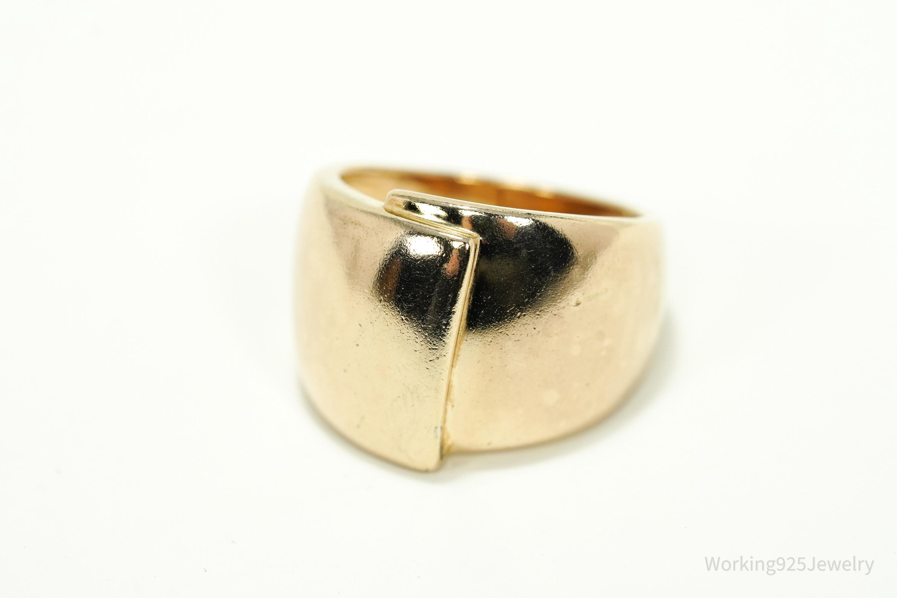 Vintage Ross Simons Rose Gold Vermeil Sterling Silver Band Ring - Size 7