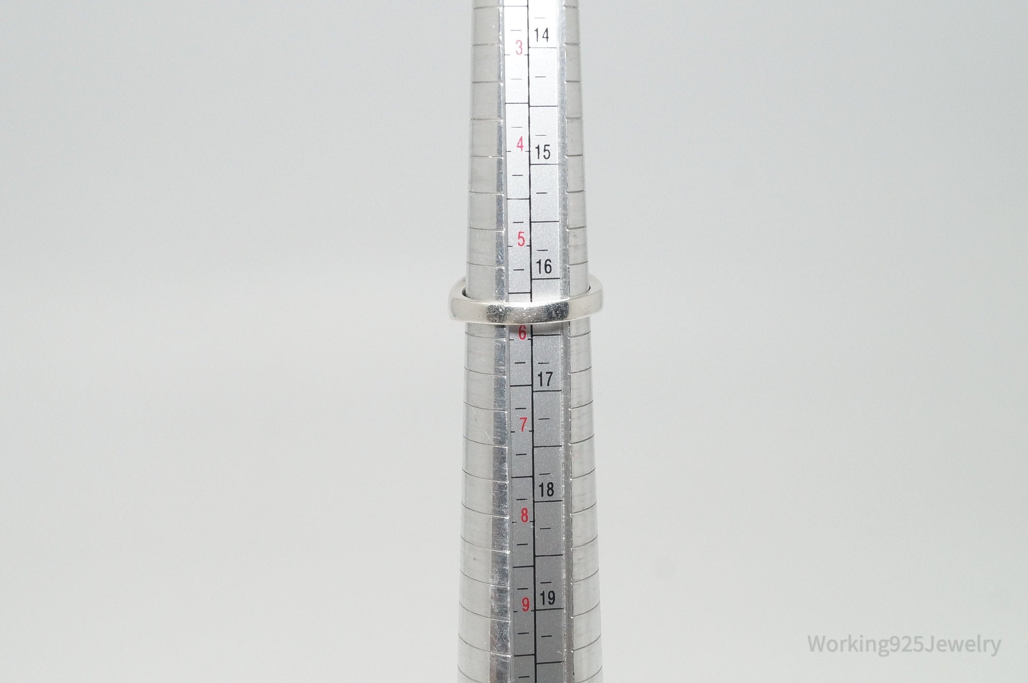 Vintage Designer Blue Topaz Art Deco Sterling Silver Ring - Sz 5.75