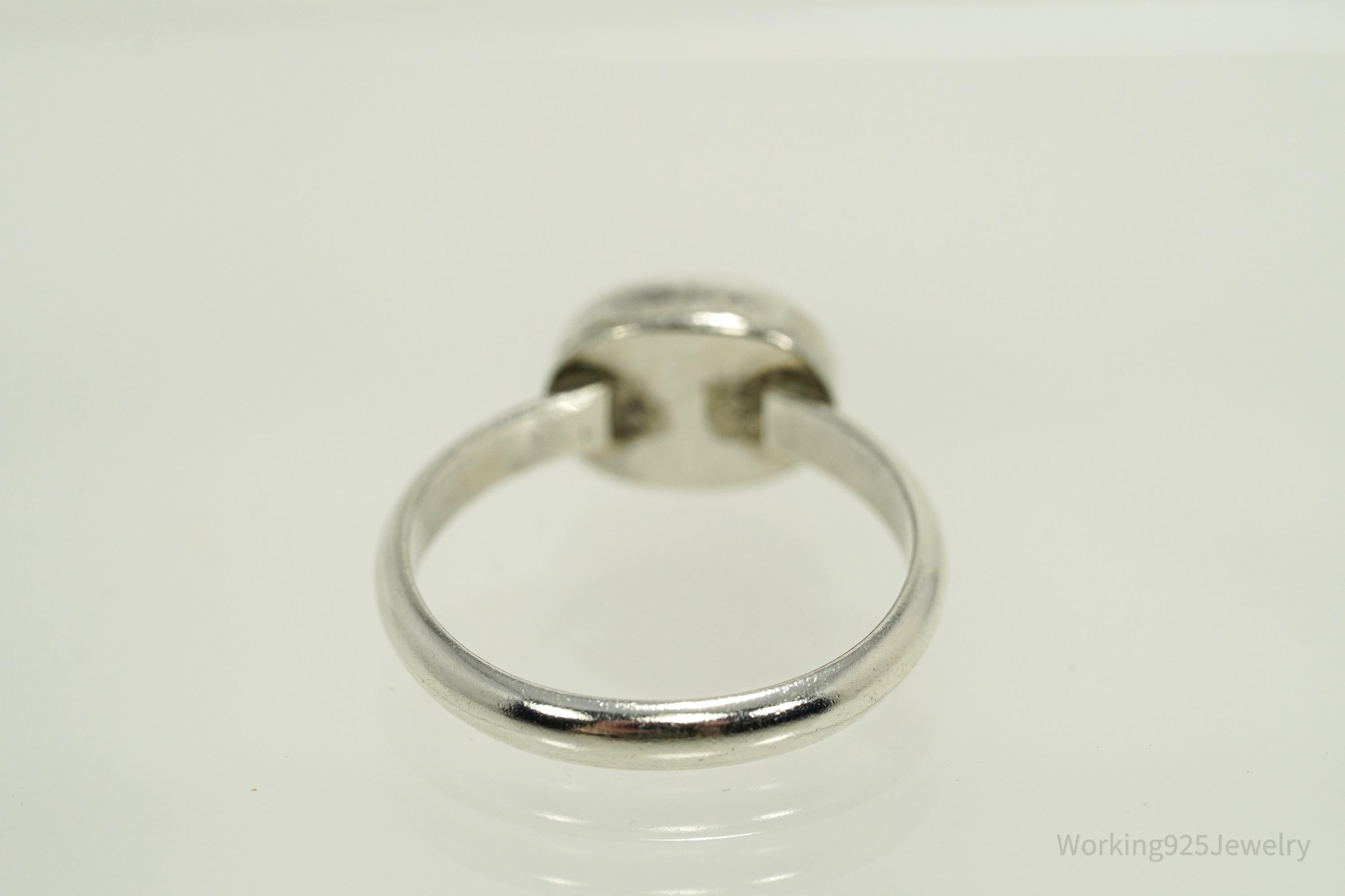 Vintage Birds Eye Jasper Silver Ring - Size 5.5