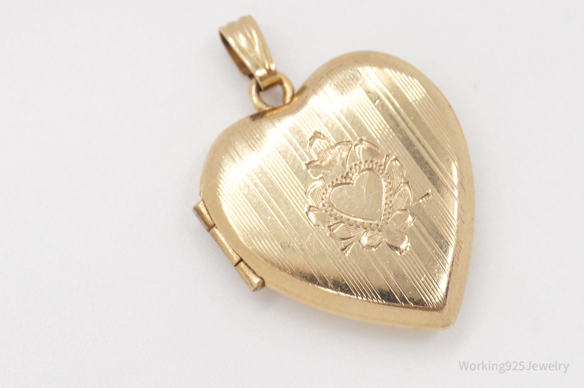 Vintage Mid Century HFB 12K Gold Filled Heart Locket Pendant