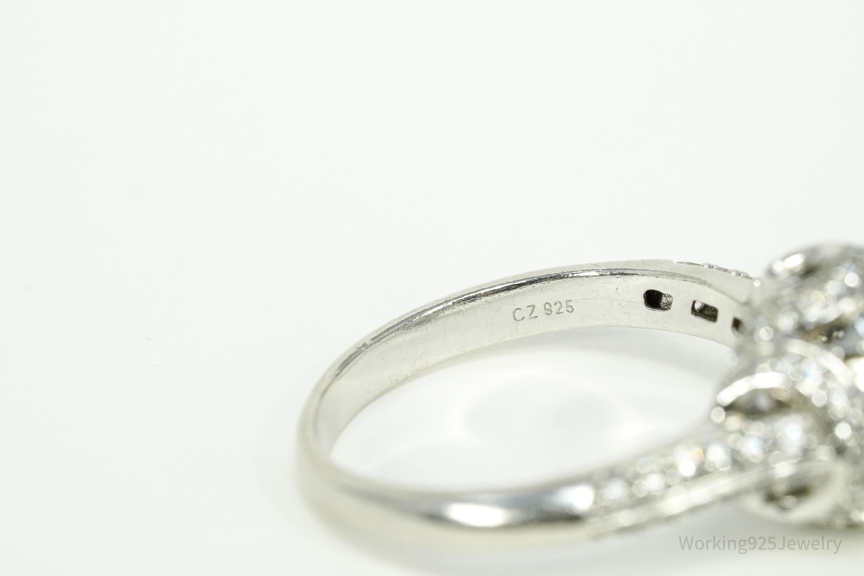 PAJ Blue And White Cubic Zirconia Sterling Silver Ring - Size 11