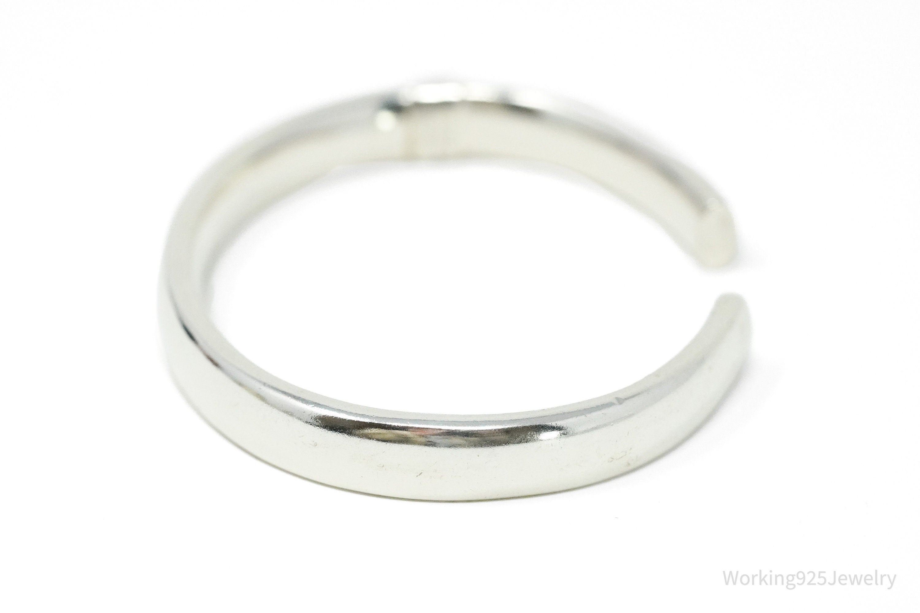 Vintage Italian Designer MILOR Heavy 950 Fine Silver Cuff Bracelet 6 5/8"