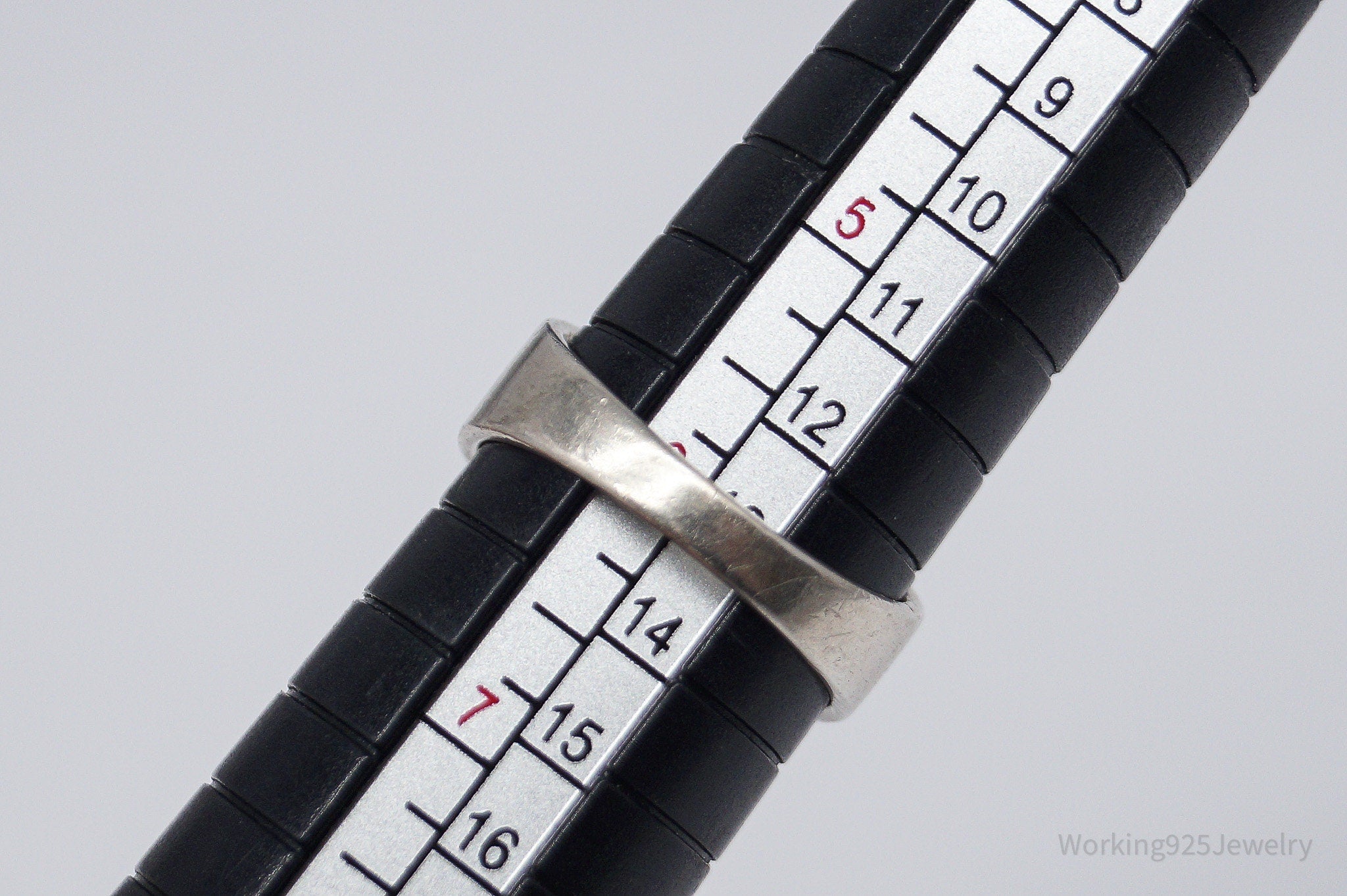 Vintage Green White & Blue Topaz Sterling Silver Band Ring - Size 6