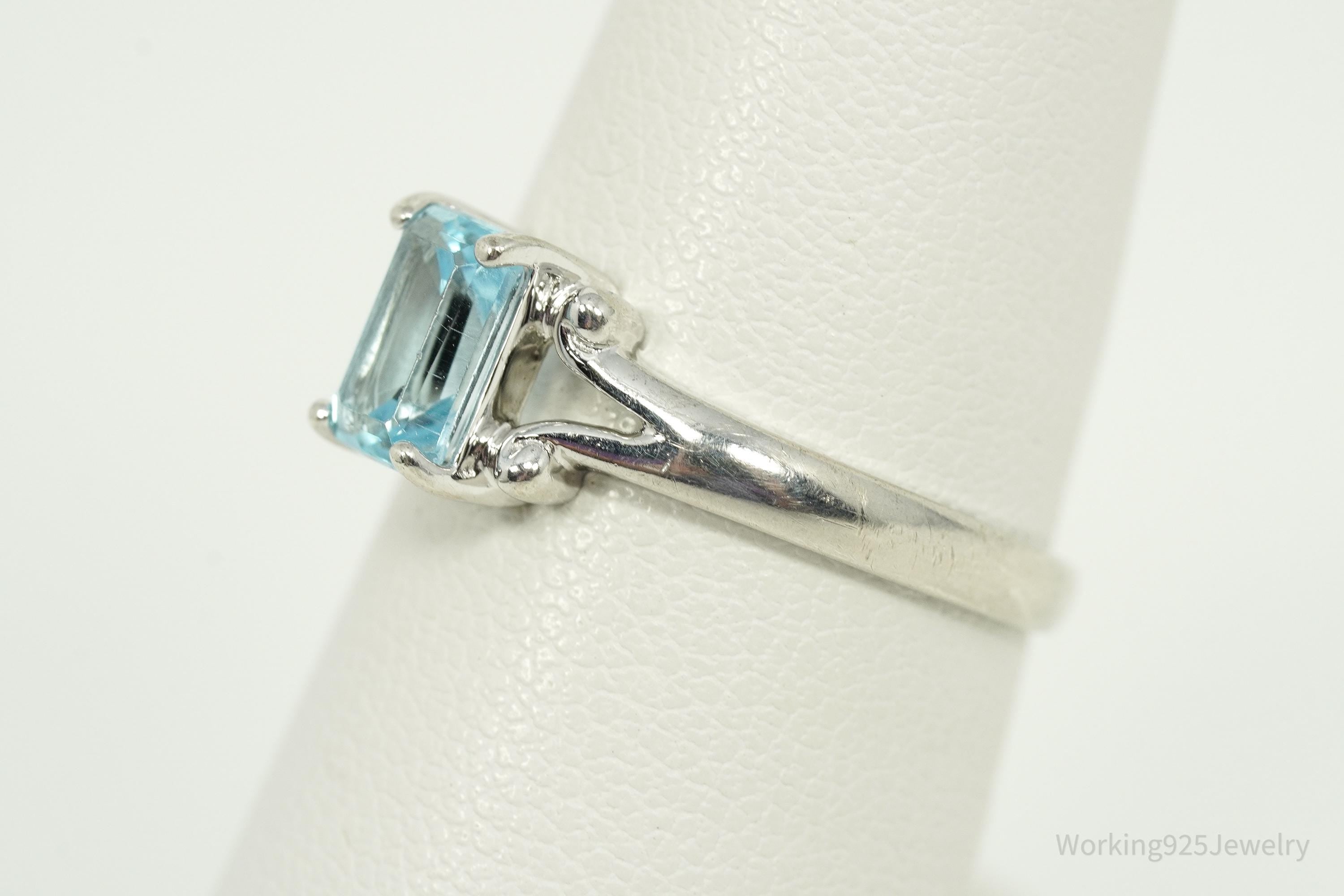 Vintage Ross Simons Blue Topaz Sterling Silver Ring - Size 7