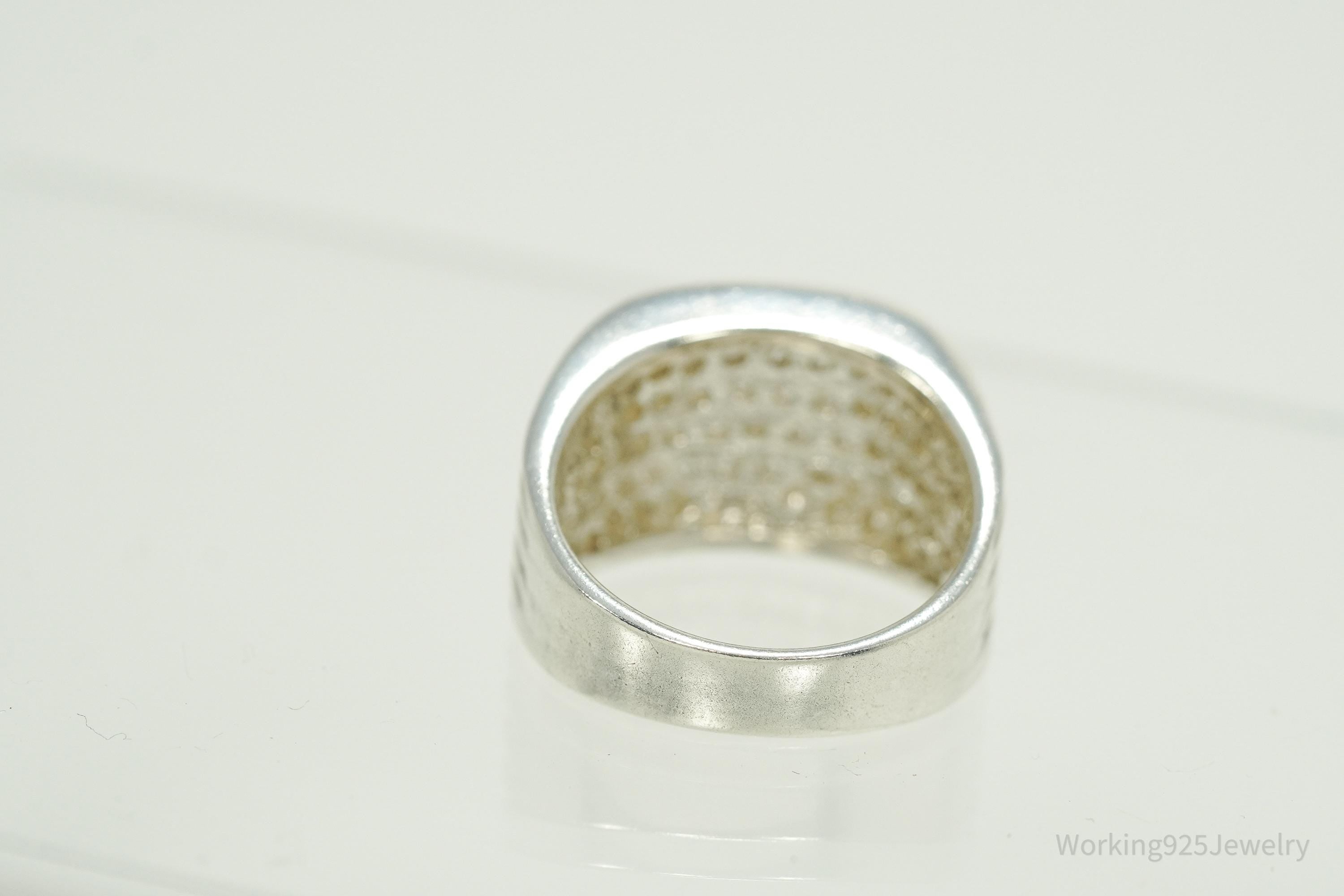 Vintage SETA Cubic Zirconia Sterling Silver Band Ring - Size 9