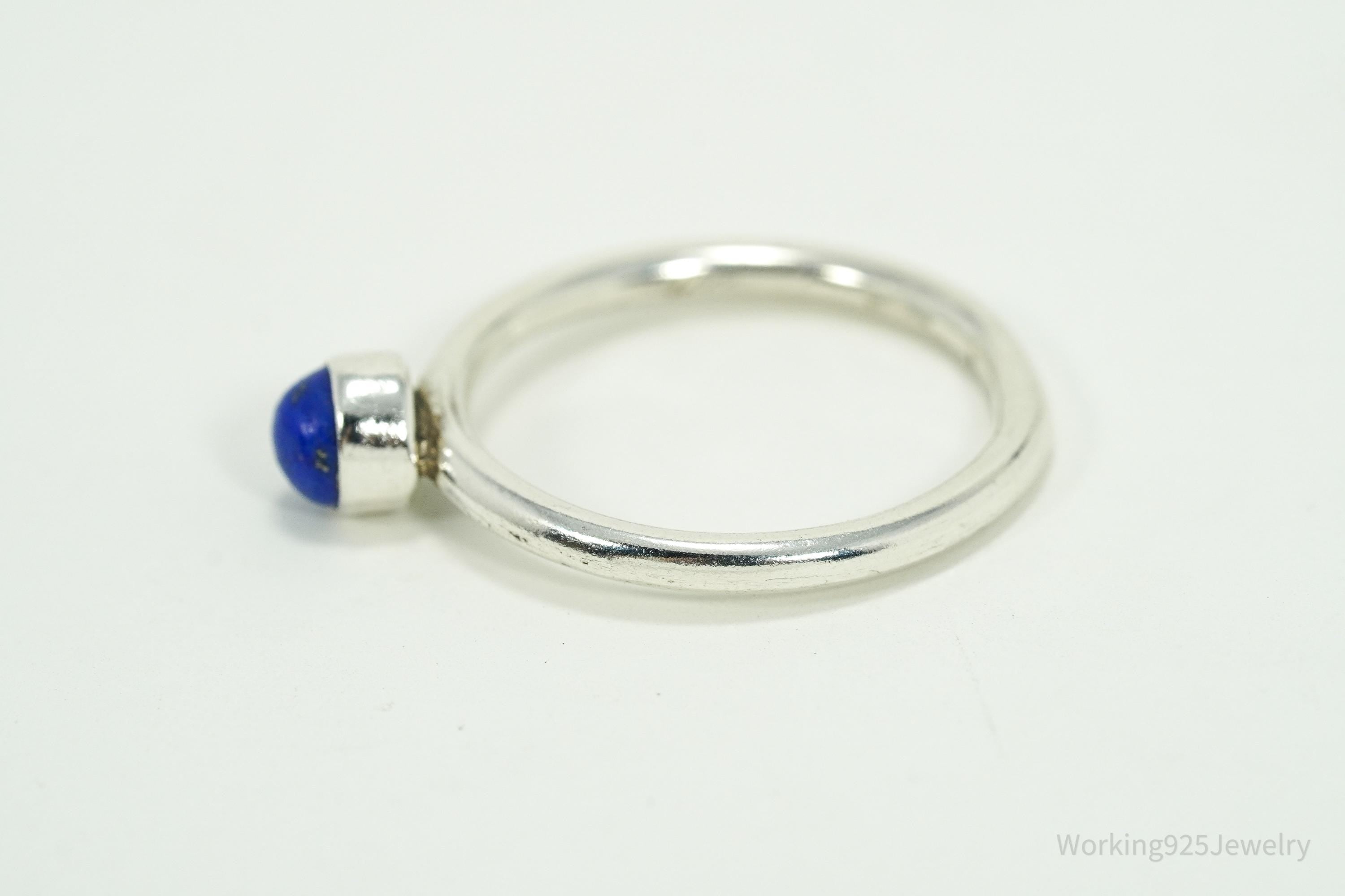 Vintage Lapis Lazuli Sterling Silver Ring - Size 8