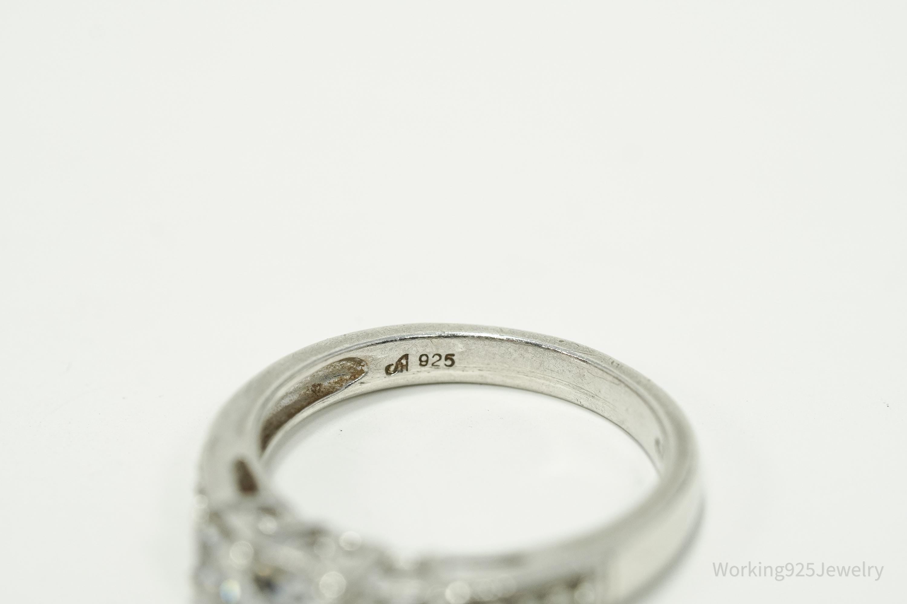 Vintage Cubic Zirconia Sterling Silver Ring - Size 7