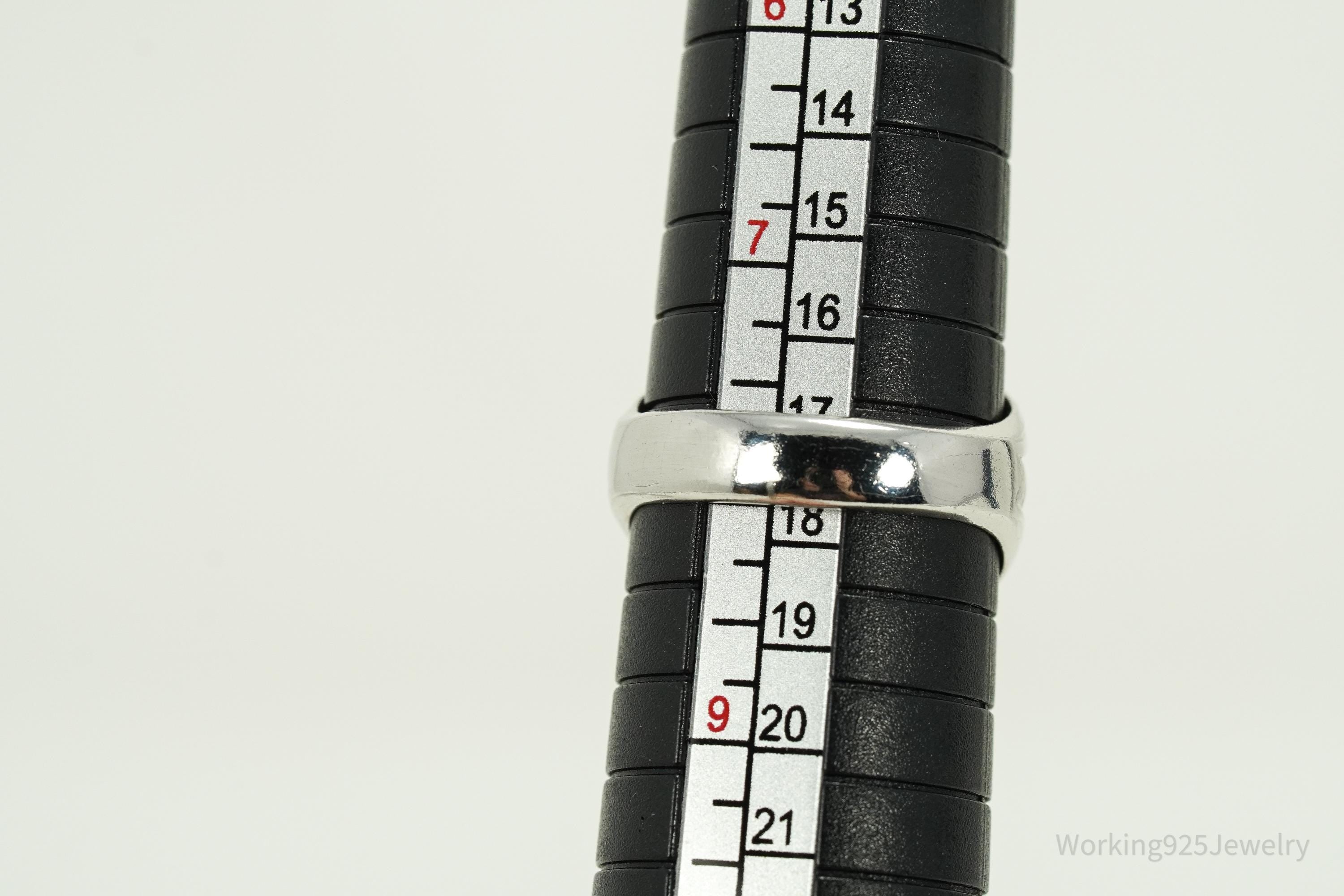 Antique Tigers Eye Sterling Silver Ring - Size 8