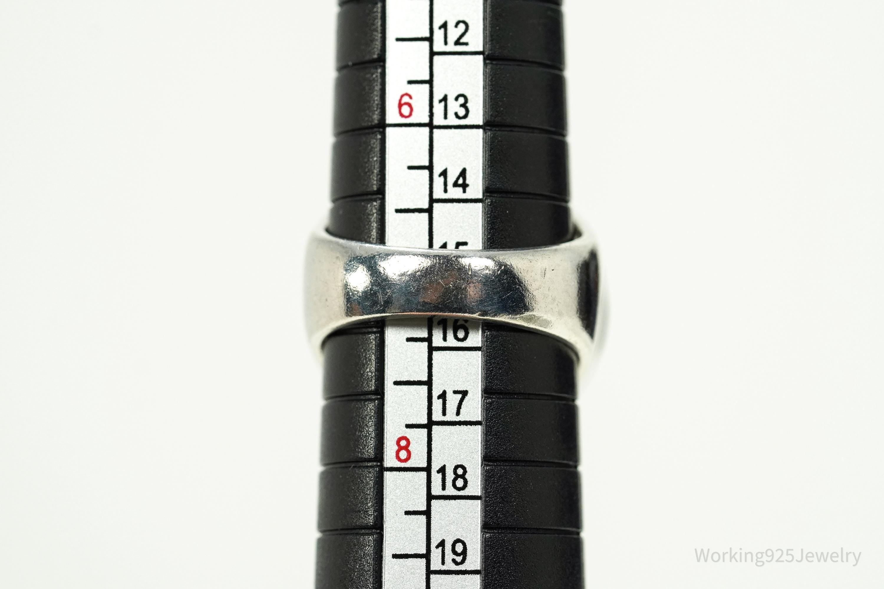 Vintage Blue Topaz Filigree Sterling Silver Ring - Size 7