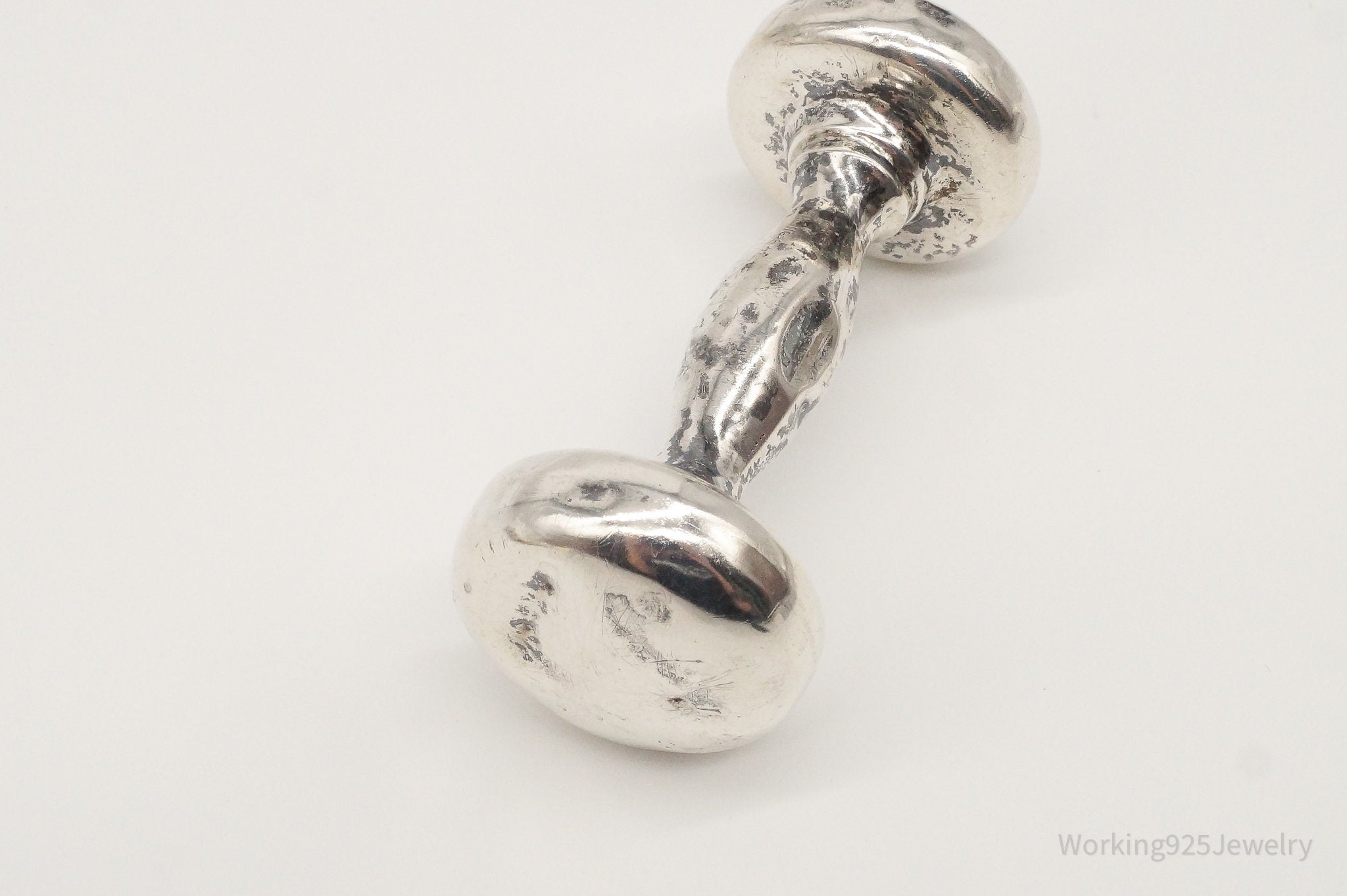 Large Antique Designer Webster Co Sterling Silver Baby Rattle