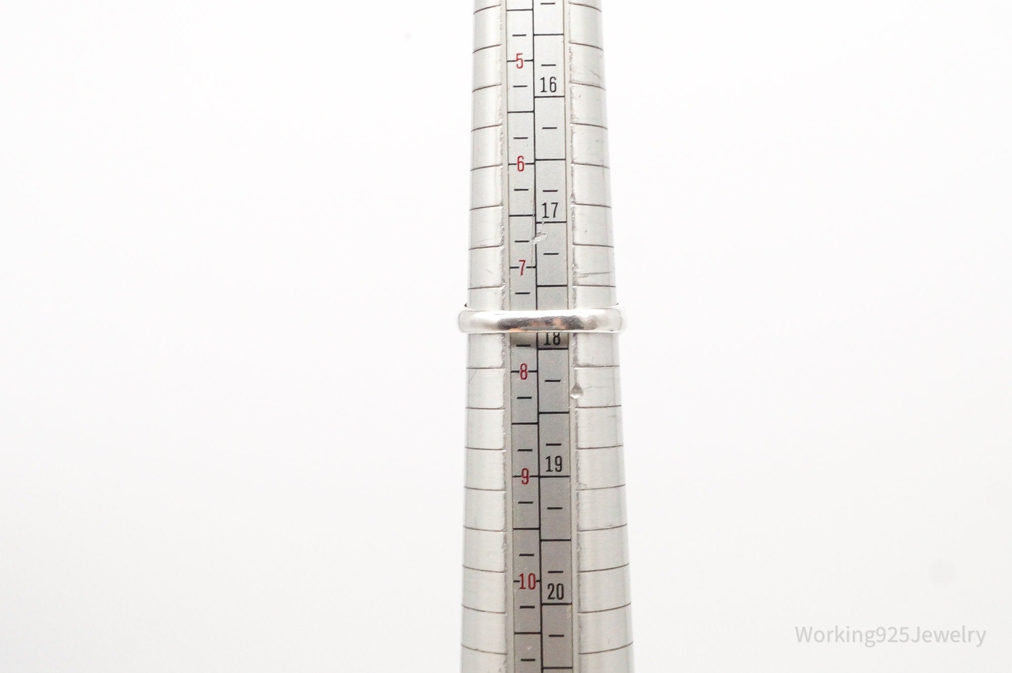 Vintage Designer Jez Art Deco Style Sterling Silver Ring - Size 7.5