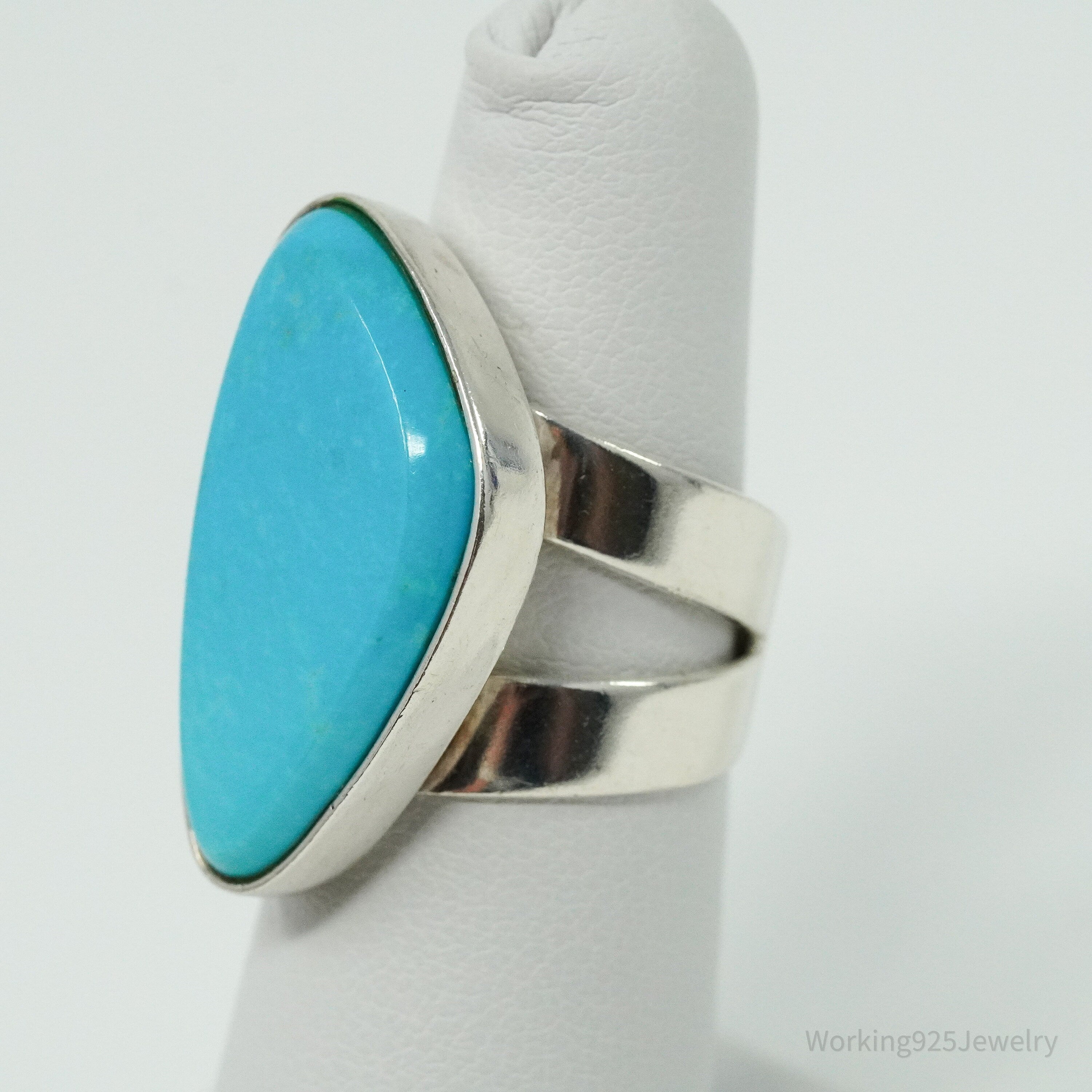 Vintage Designer Desert Rose Trading DTR Turquoise Sterling Silver Ring - 6