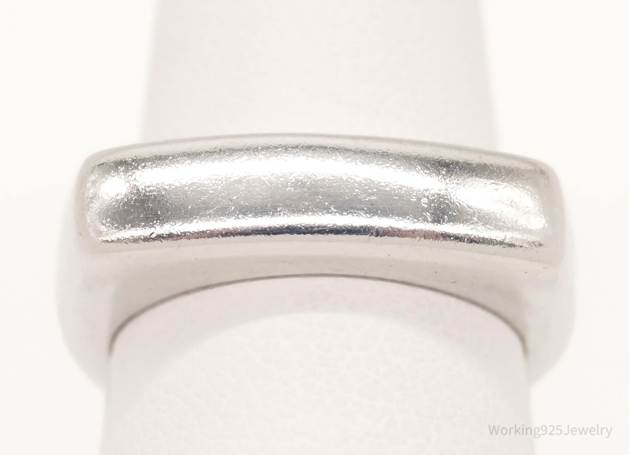 Vintage Modernist Style Sterling Silver Band Ring - Size 5.75