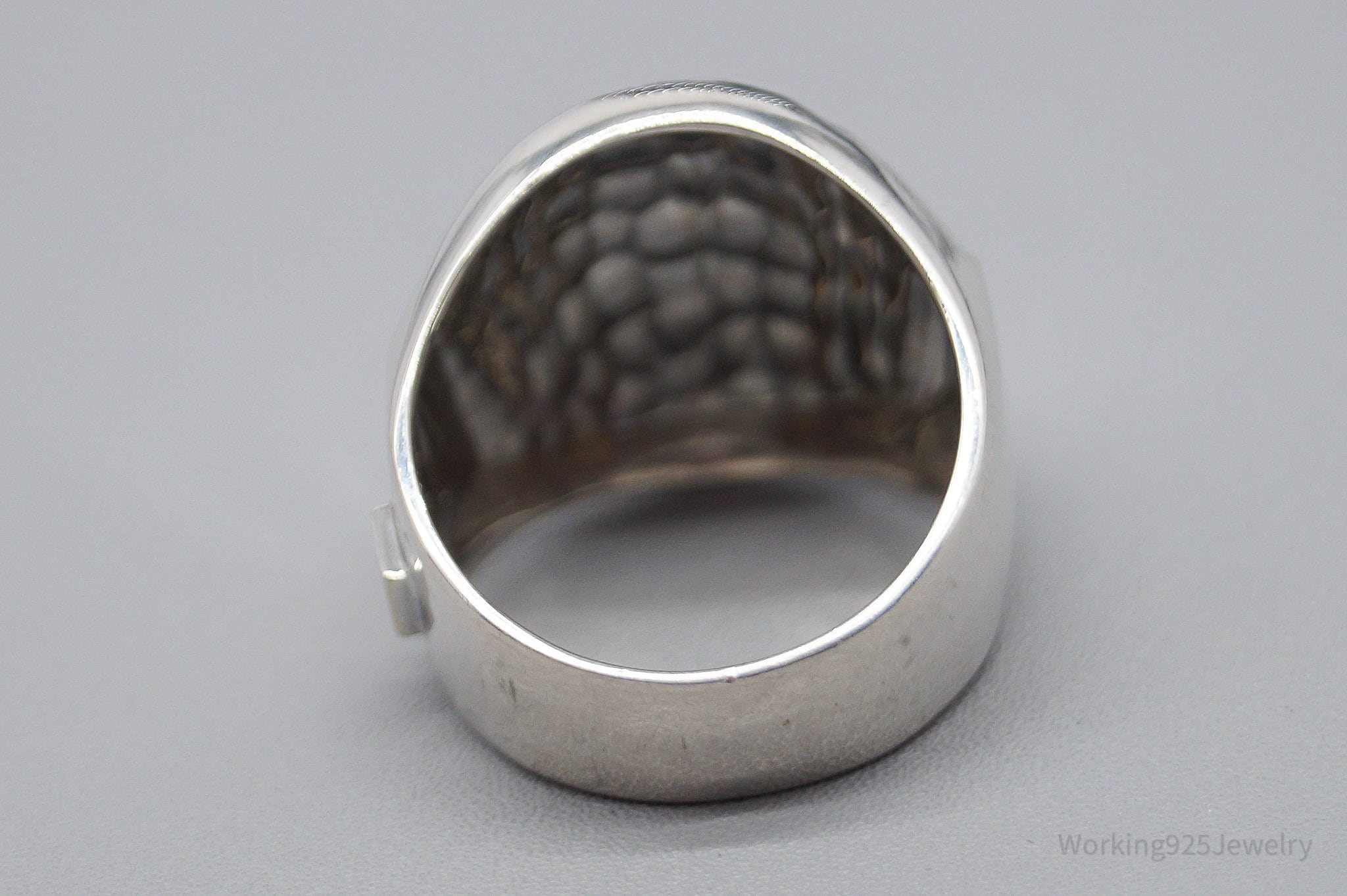 Vintage Designer Elle Sterling Silver & Ruby Band Ring - Size 10