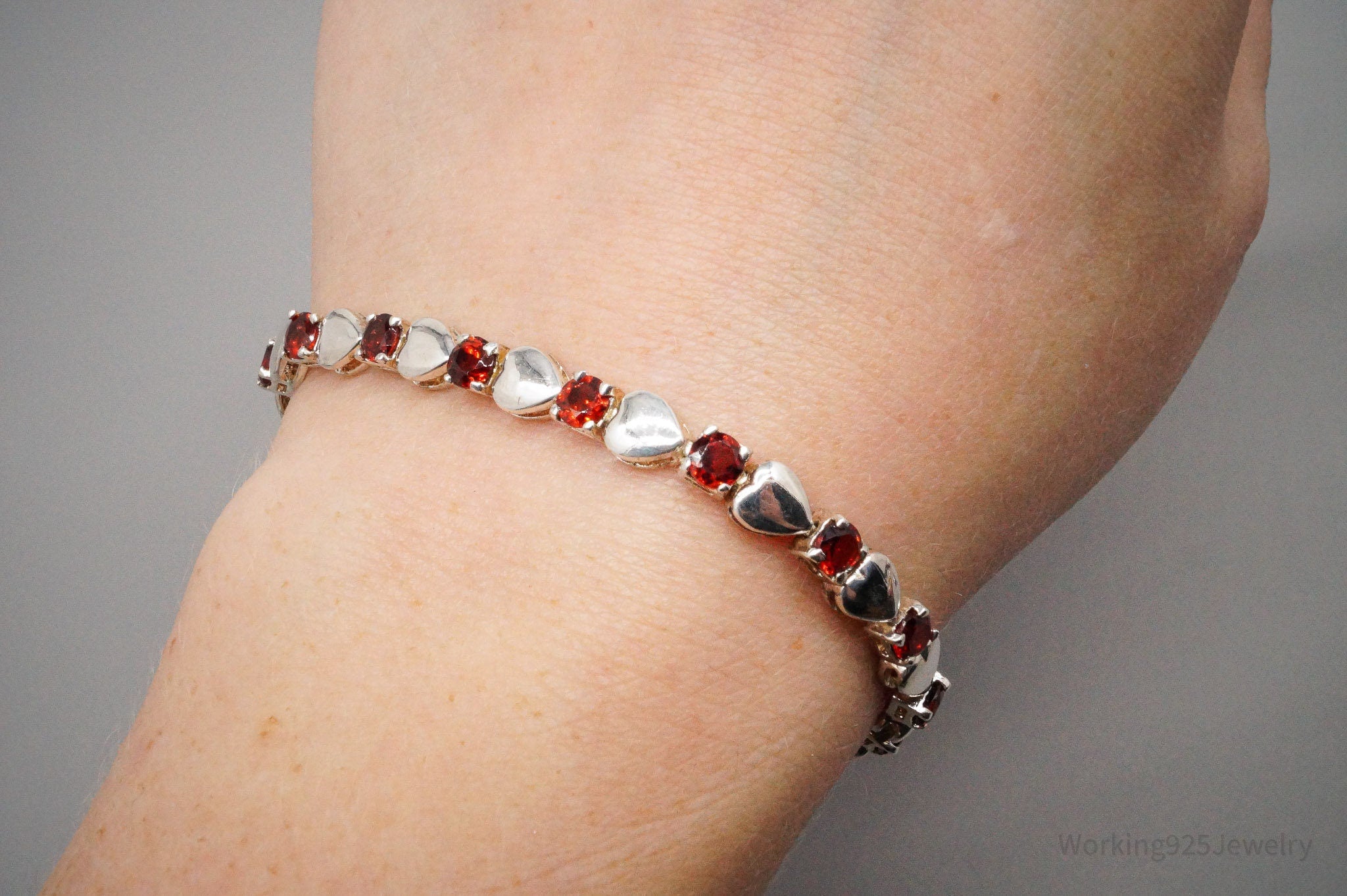 Vintage DBJ authentic sterling garnet bracelet