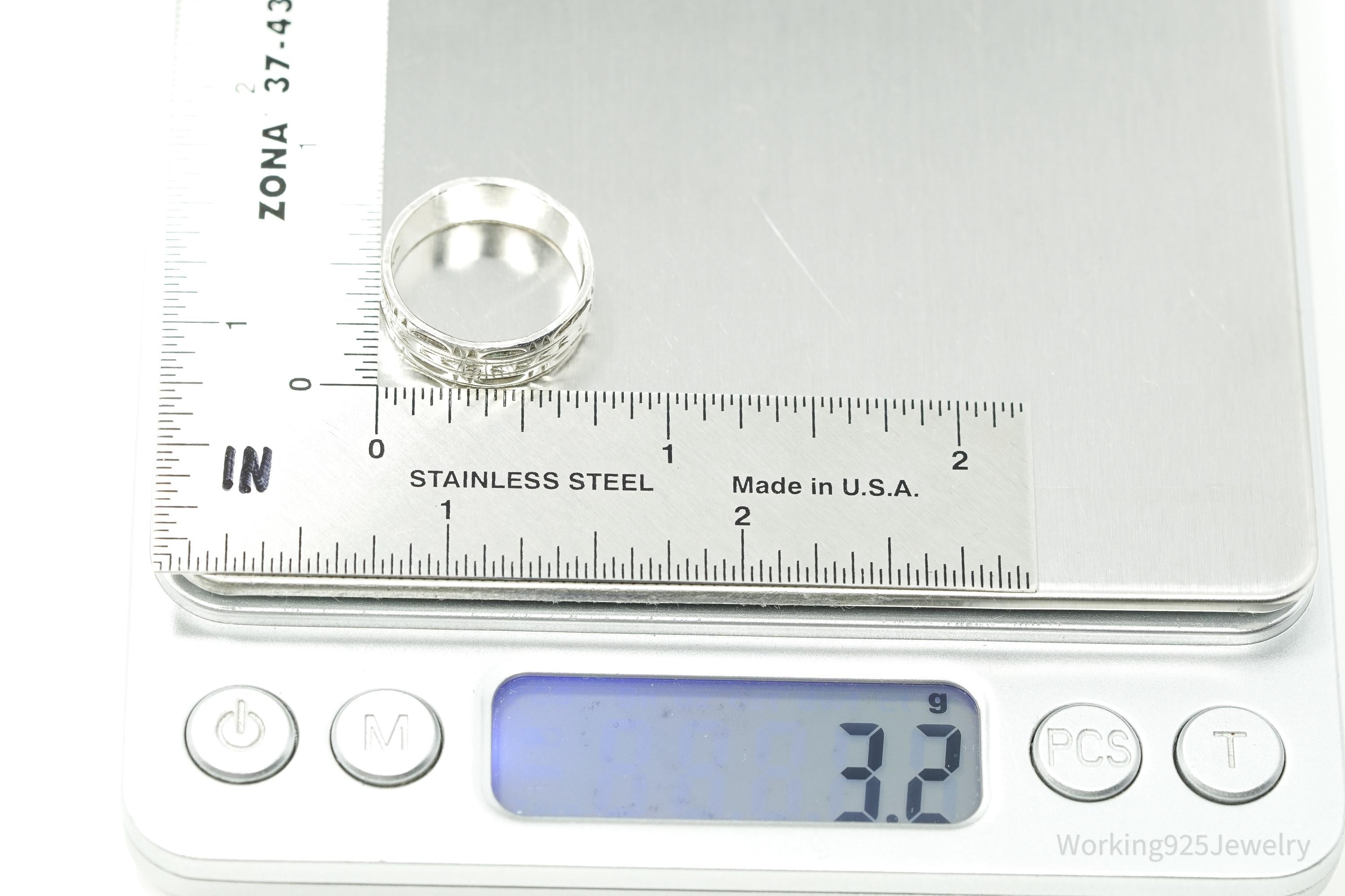 Antique VARGAS MFG. CO. Sterling Silver Band Ring - Size 6