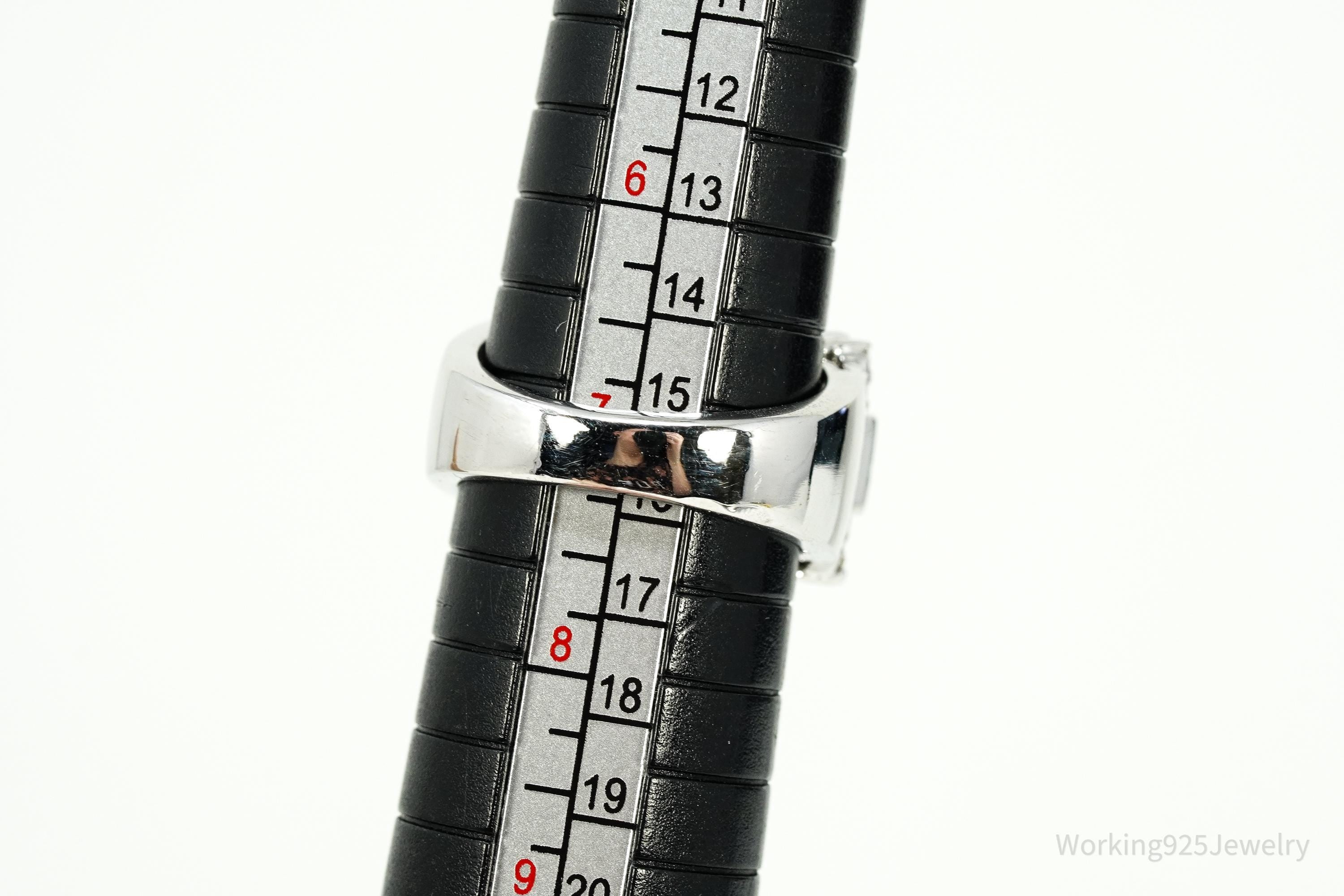 Vintage Cubic Zirconia Sterling Silver Ring - Size 7.25