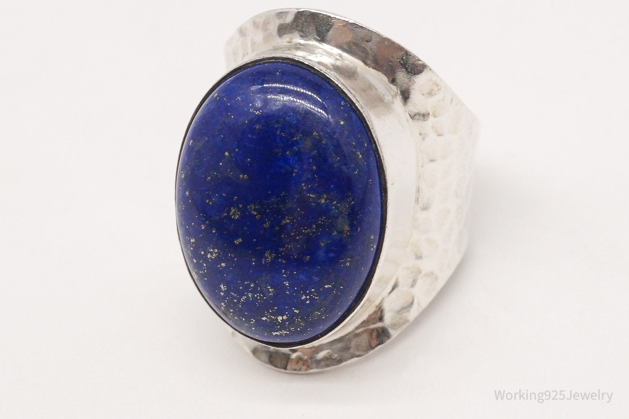 Vintage Lapis Lazuli Sterling Silver Ring Size 6.75