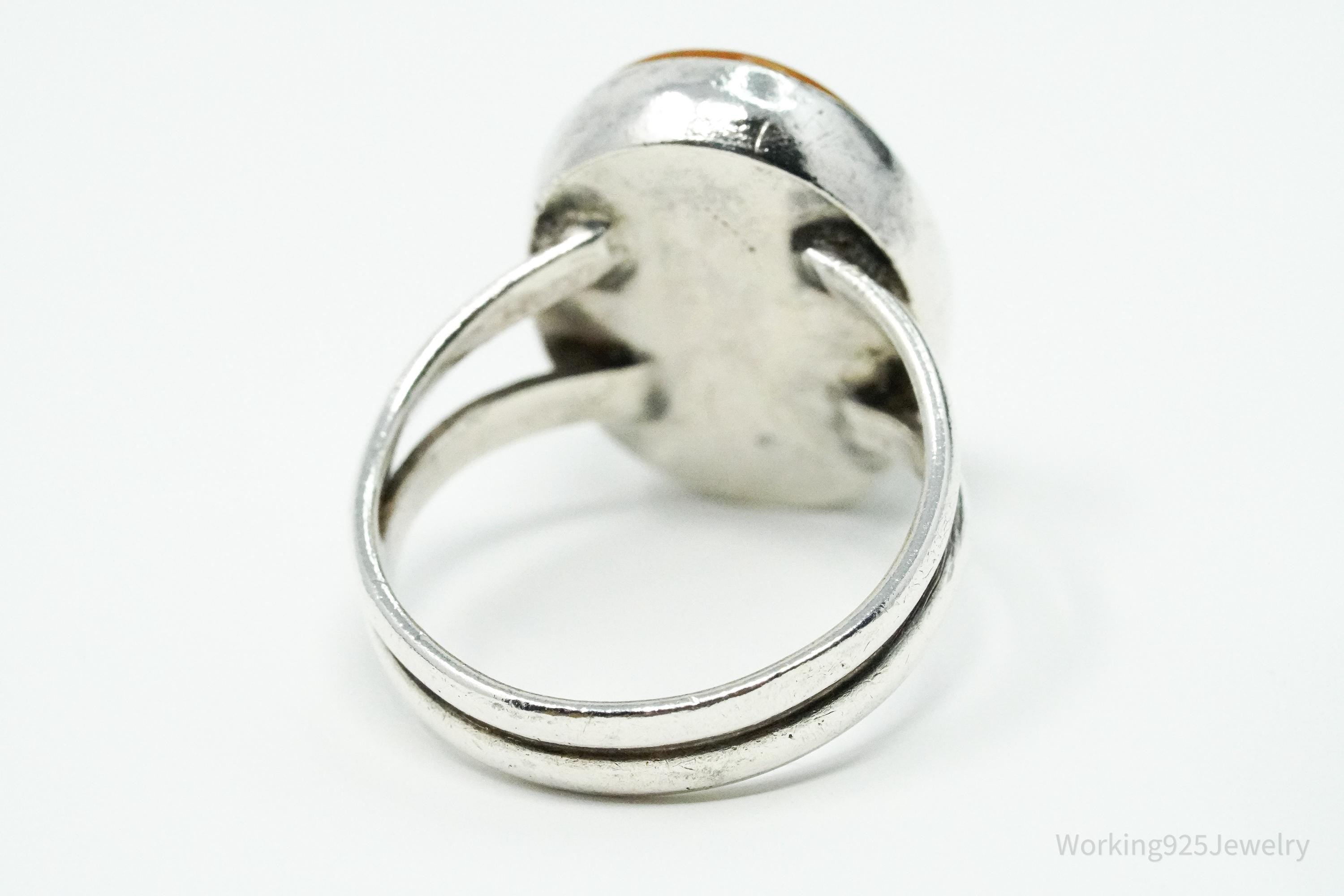 Vintage Picture Jasper Silver Ring - Size 7