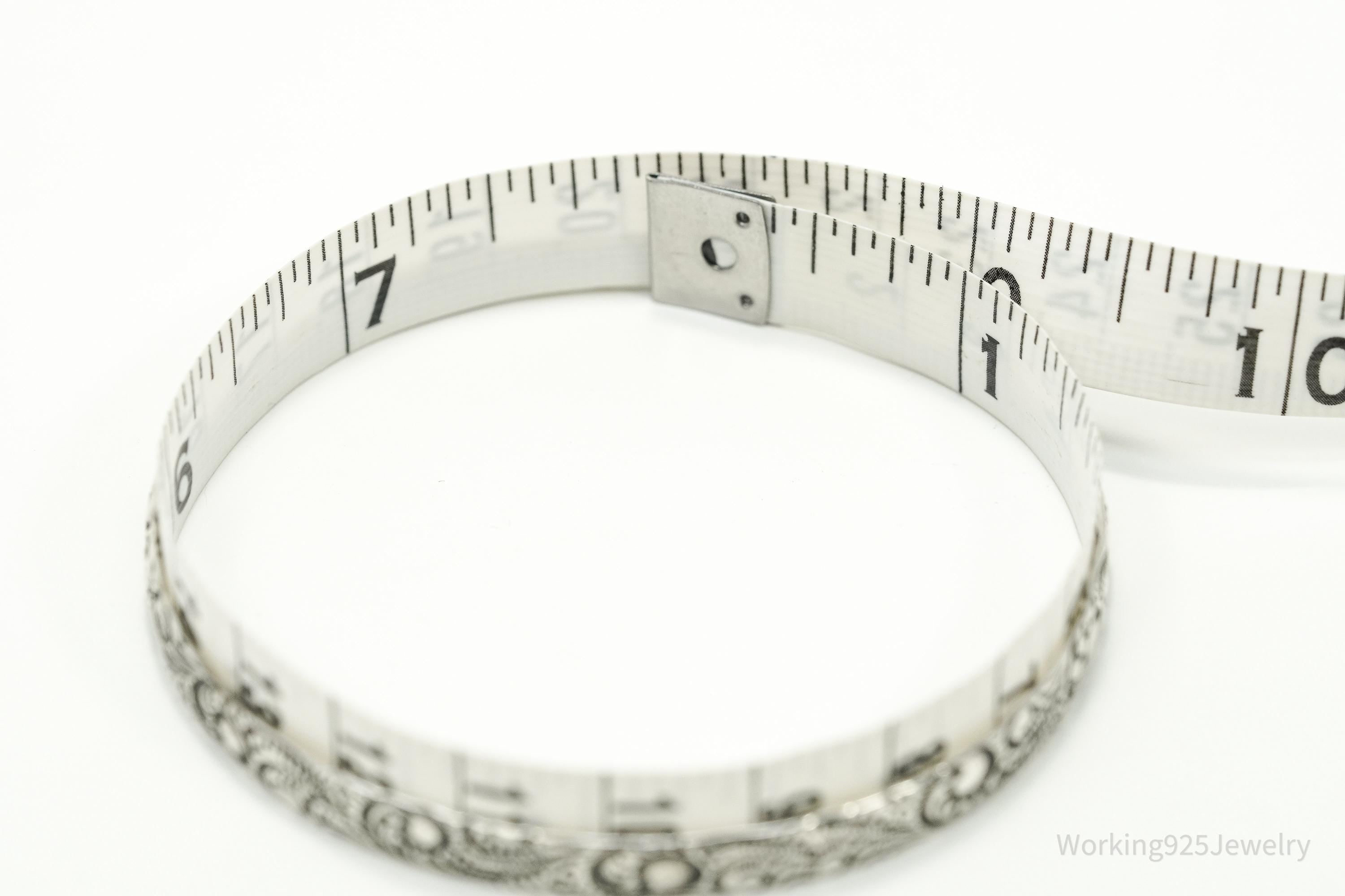 Antique Designer Danecraft Art Deco Pattern Sterling Silver Bracelet 8"