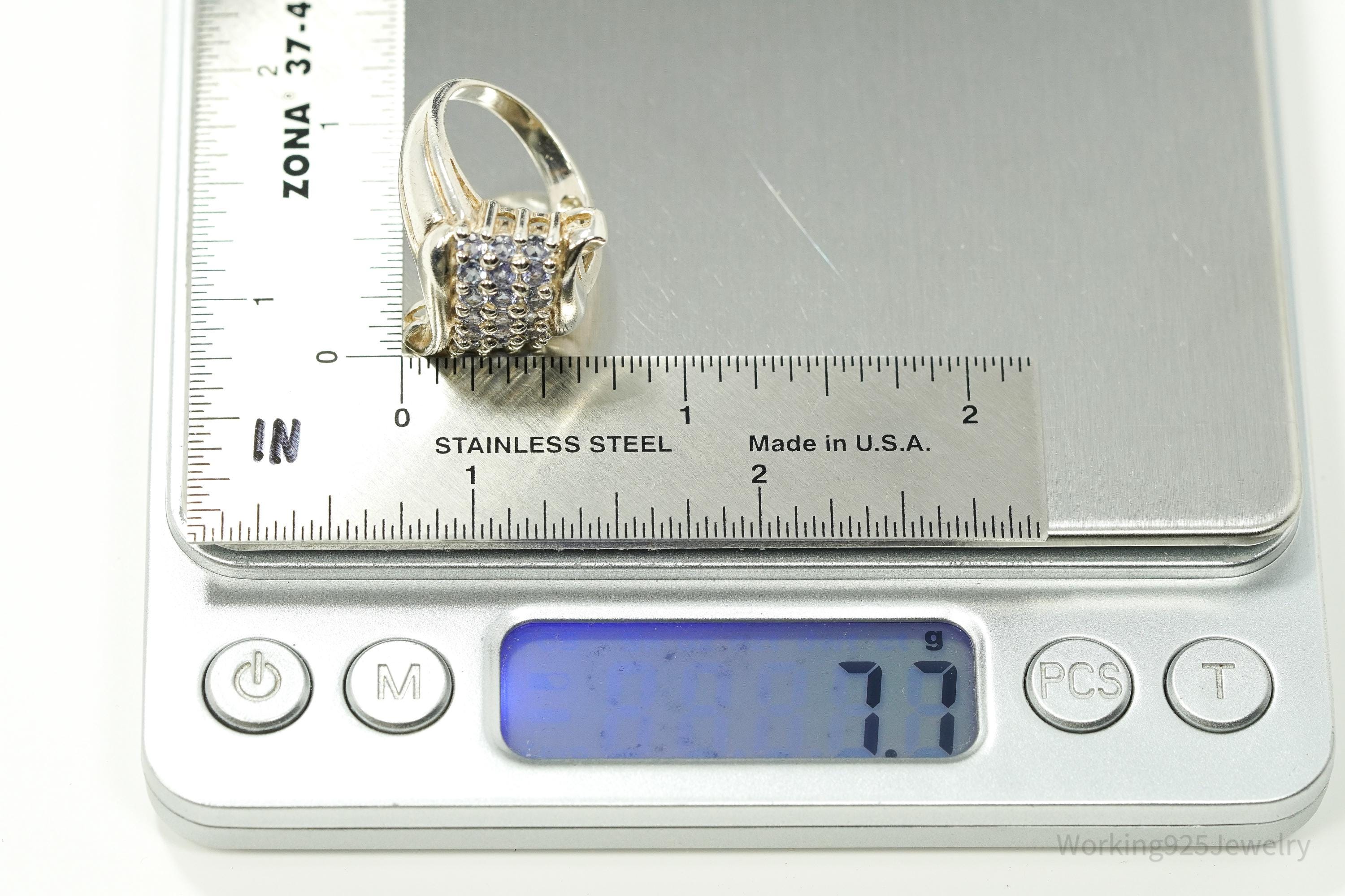 Vintage Tanzanite Sterling Silver Ring - Size 7.25