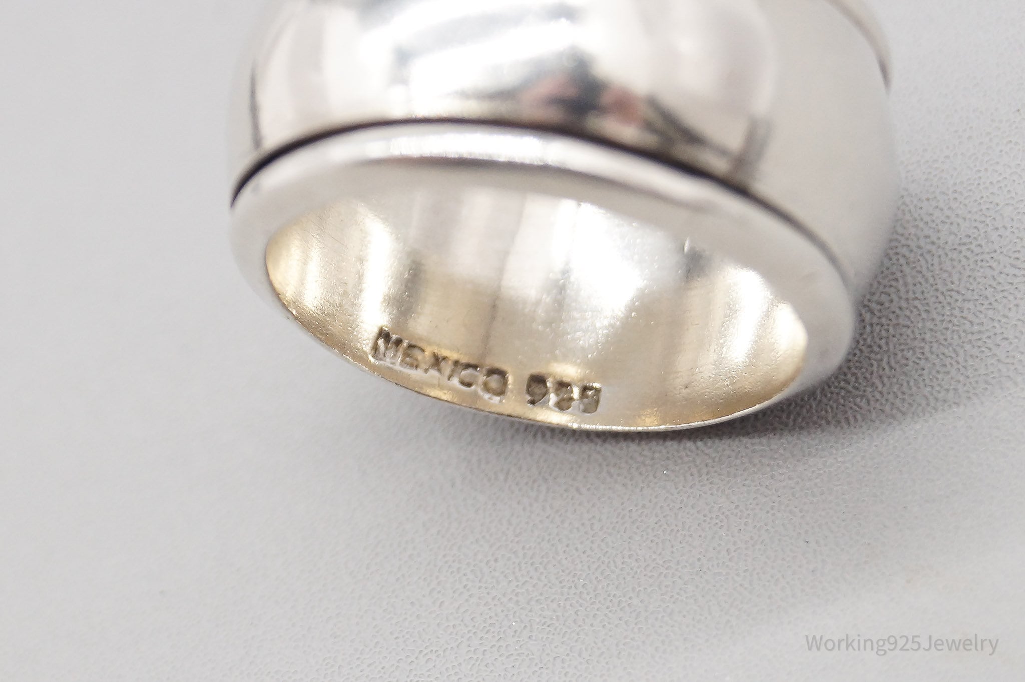 Vintage Wide Sterling Silver Spinner Band Ring - Size 10